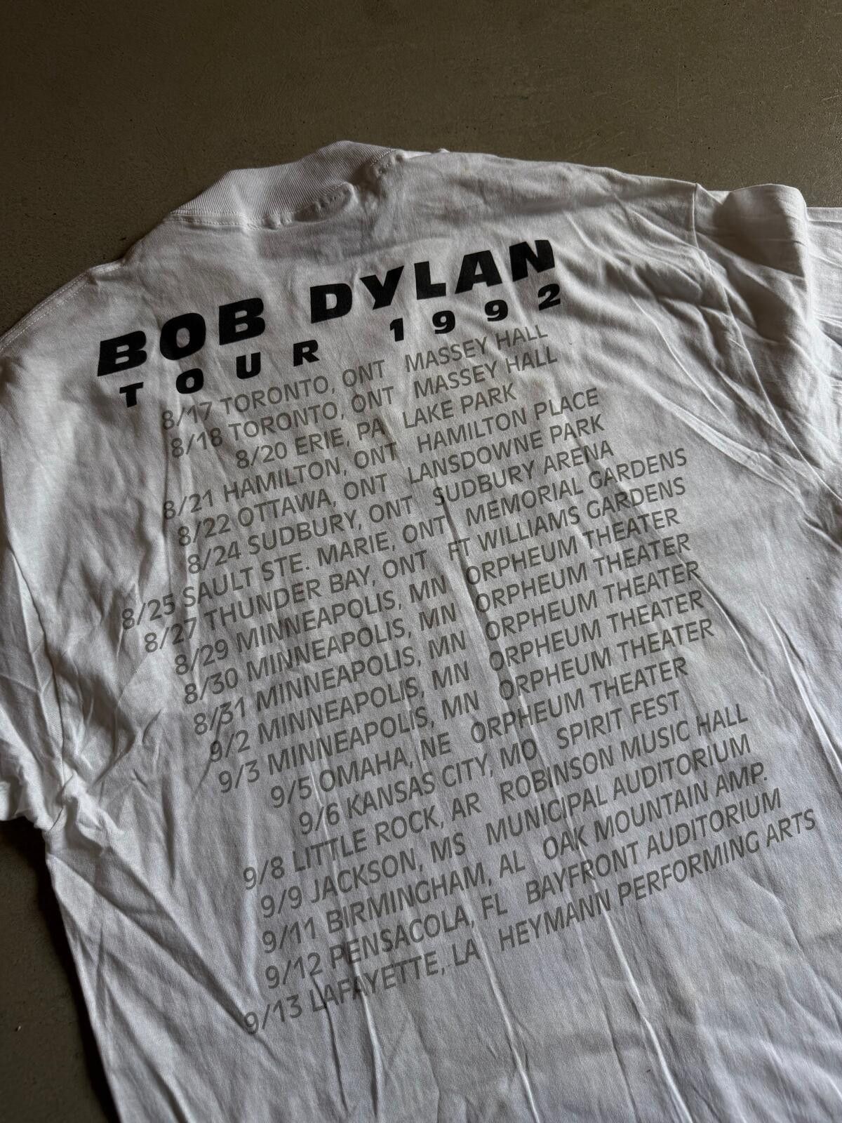 Brockum VTG 1992 Bob Dylan Tour Tee Sz L/XL Size US L / EU 52-54 / 3 - 5 Thumbnail