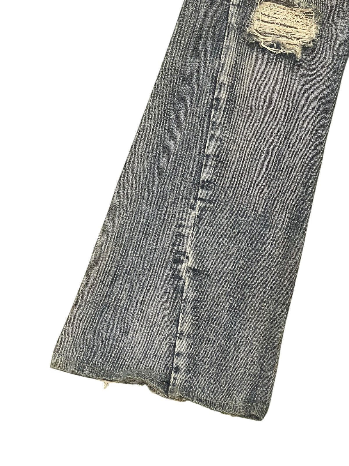 Japanese Brand Flare Jeans Semantic Design Distress Python Low Rise 2🟦 Size US 33 - 5 Thumbnail