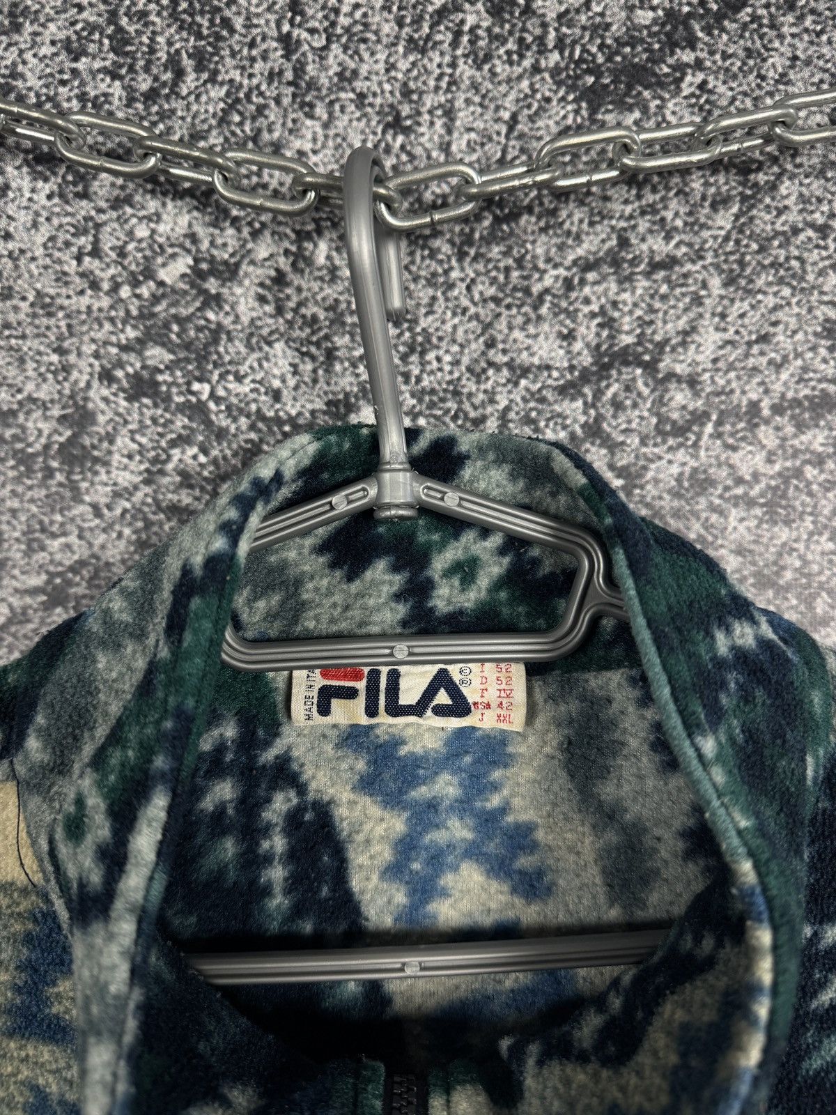Fila FILA Vintage Zip Patterned Fleece Jacket Magic Series Italy Size US L / EU 52-54 / 3 - 8 Thumbnail