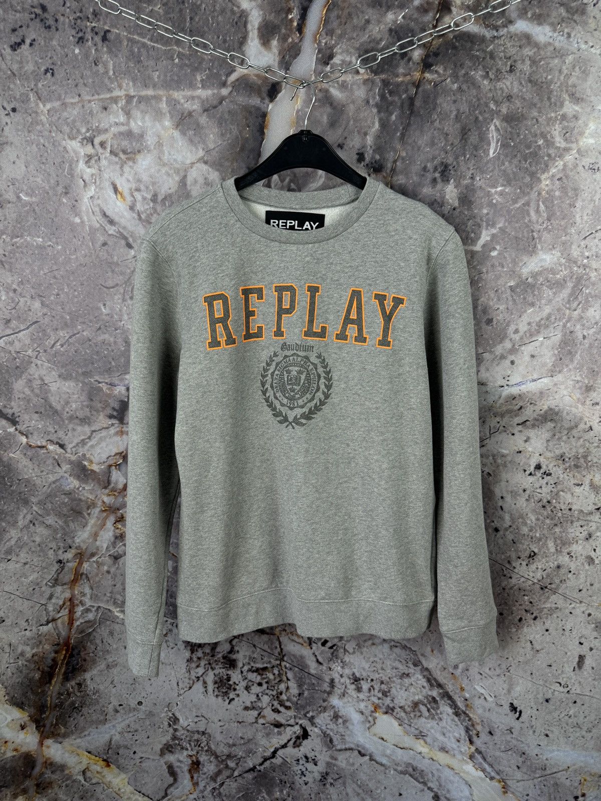 Replay Mens Replay Sweatshirt Logo Grey Pullover Size Large Size US L / EU 52-54 / 3 - 1 Thumbnail