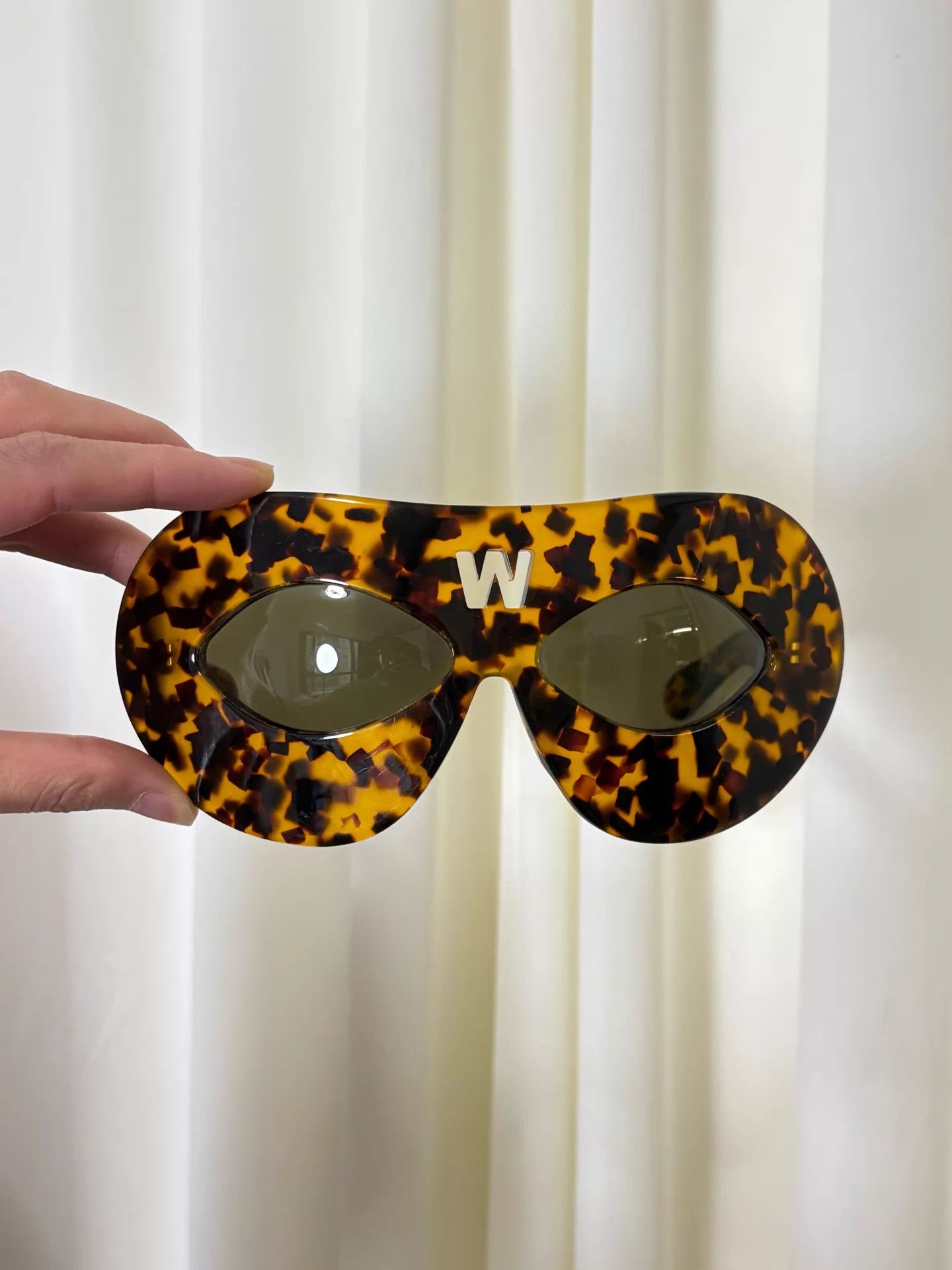Walter Van Beirendonck WVB W&LT archive leopard print logo oversized shades Size ONE SIZE - 6 Thumbnail