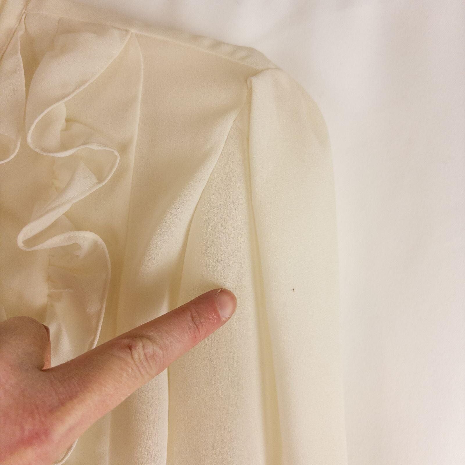 Other Lloyd Williams Vintage Ivory Solid Blouse Womens 8 Medium Size M / US 6-8 / IT 42-44 - 9 Thumbnail