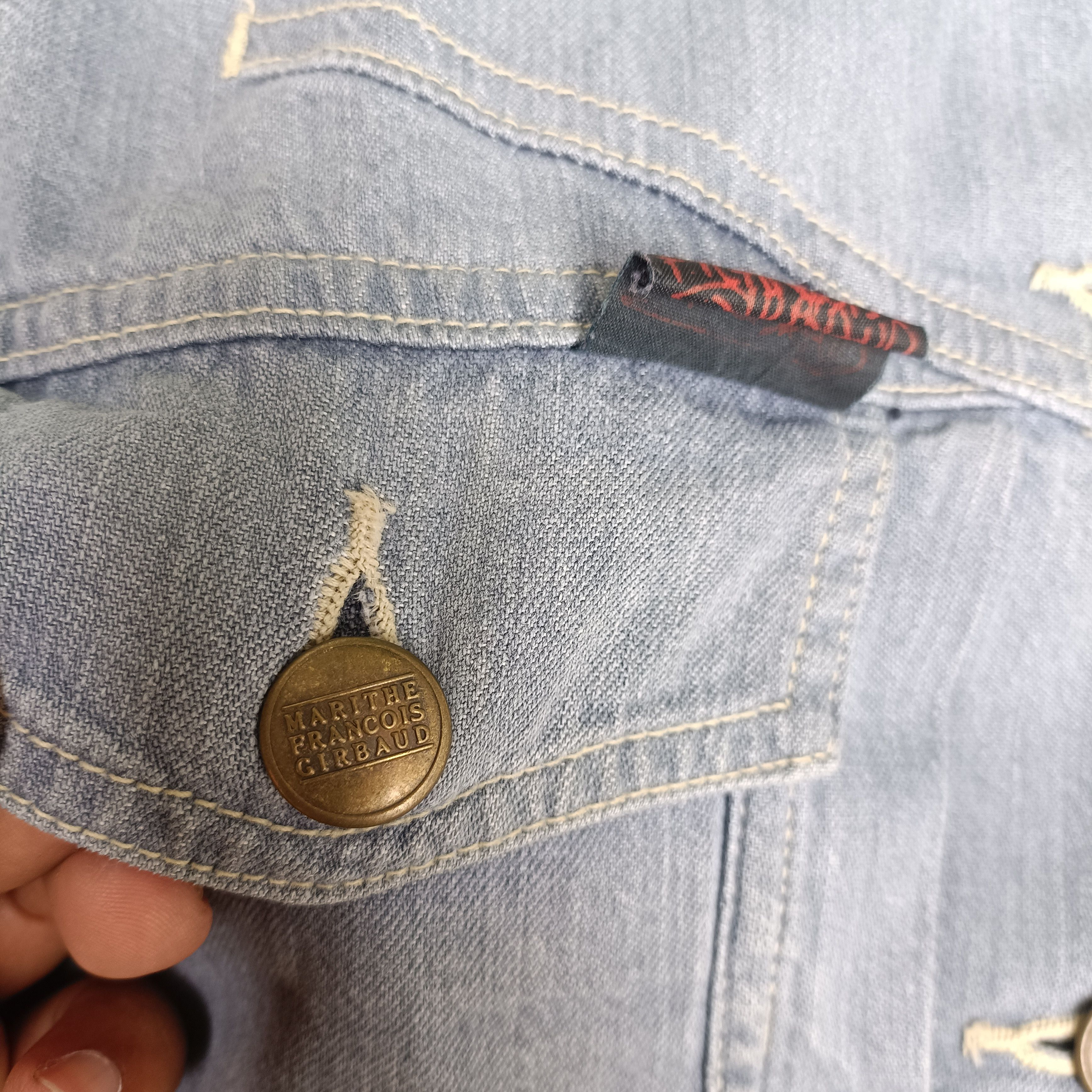 Marithe + Francois Girbaud Vintage MFG Stone Washed Denim Jacket W buckle back Size M / US 6-8 / IT 42-44 - 5 Thumbnail