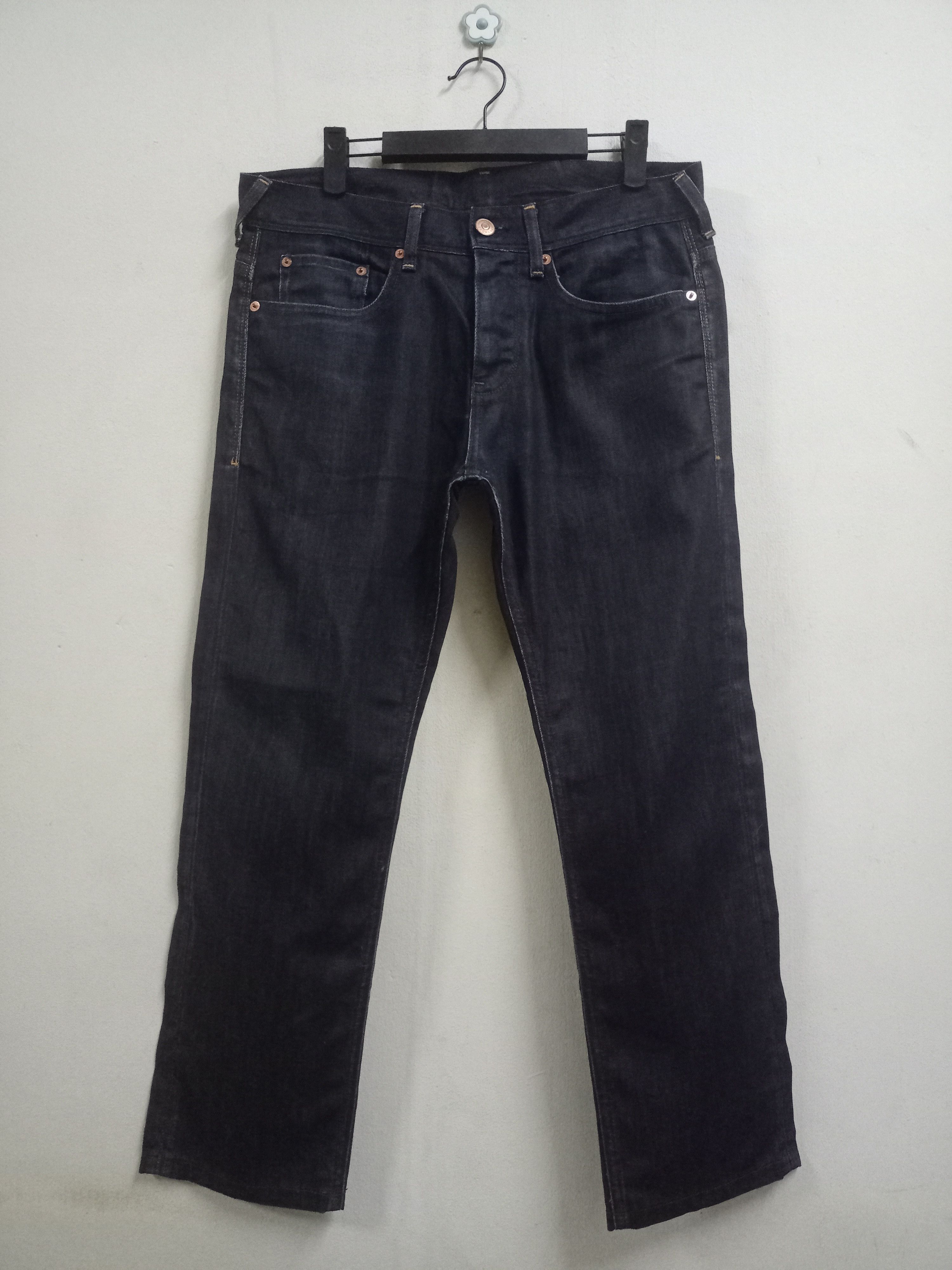 Armani × Armani Exchange Vintage Armani Raw Denim Indigo Style Jeans 33x27 Size US 33 - 1 Thumbnail