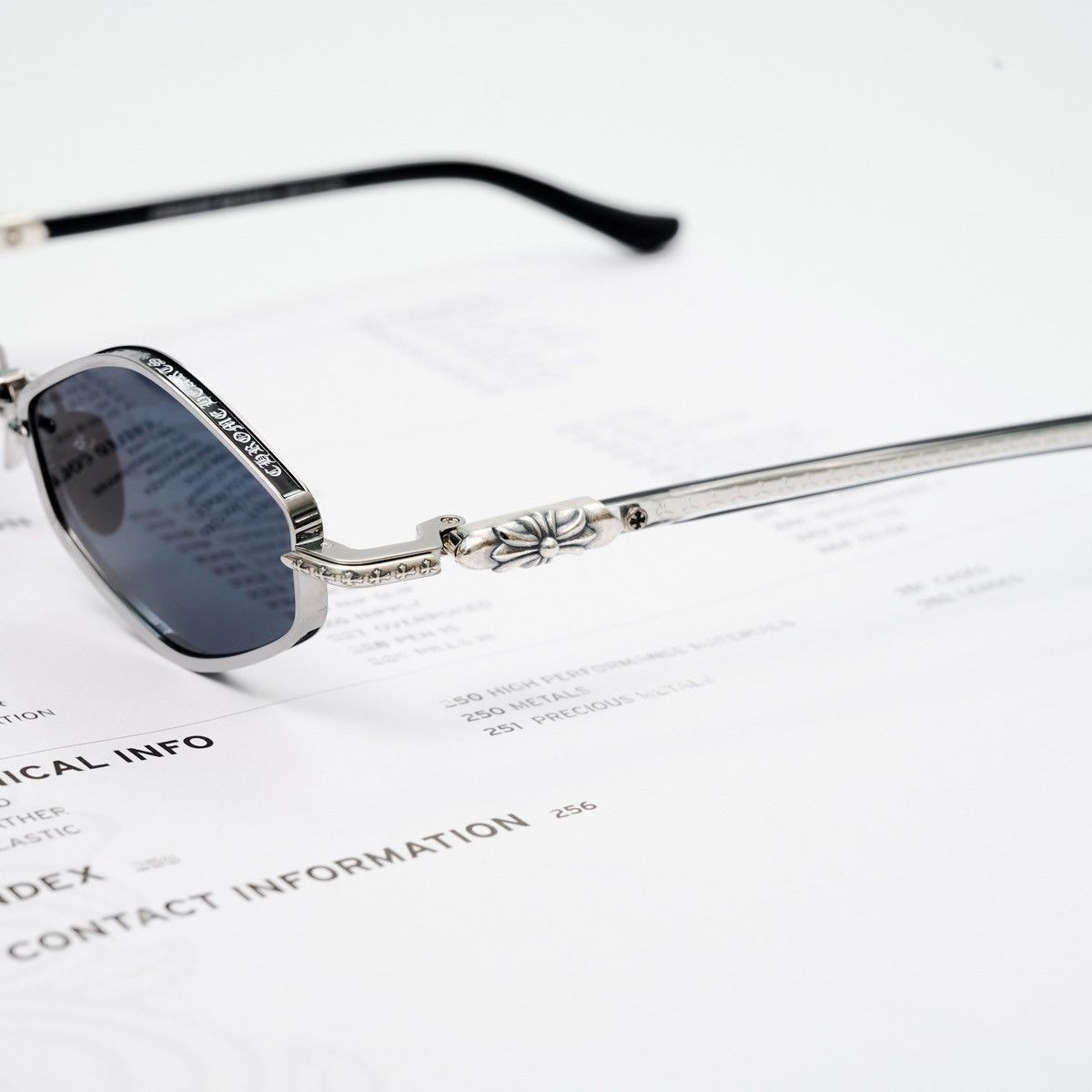 Chrome Hearts CHROME HEARTS NIP SLIP BRUSHED ALLOY/BLACK-BLACK-PLASTIC SUNGLASSES Size ONE SIZE - 3 Thumbnail