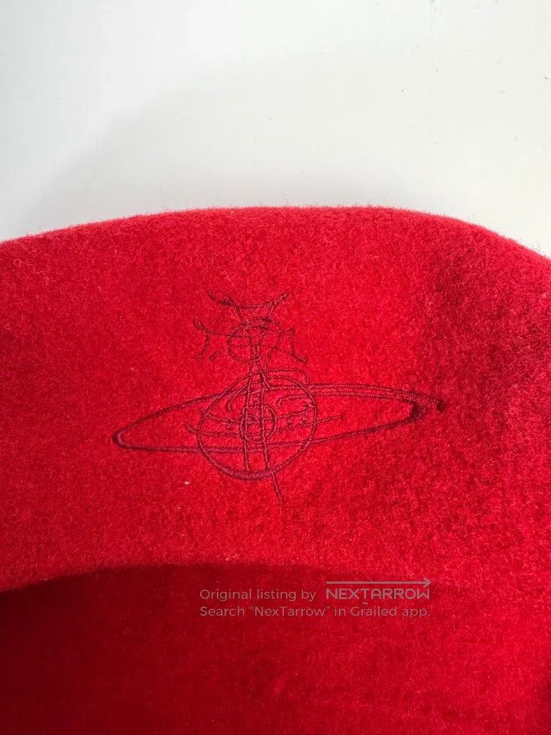 Vivienne Westwood Vivienne Westwood Red Saturn Logo Beret Size ONE SIZE - 2 Thumbnail