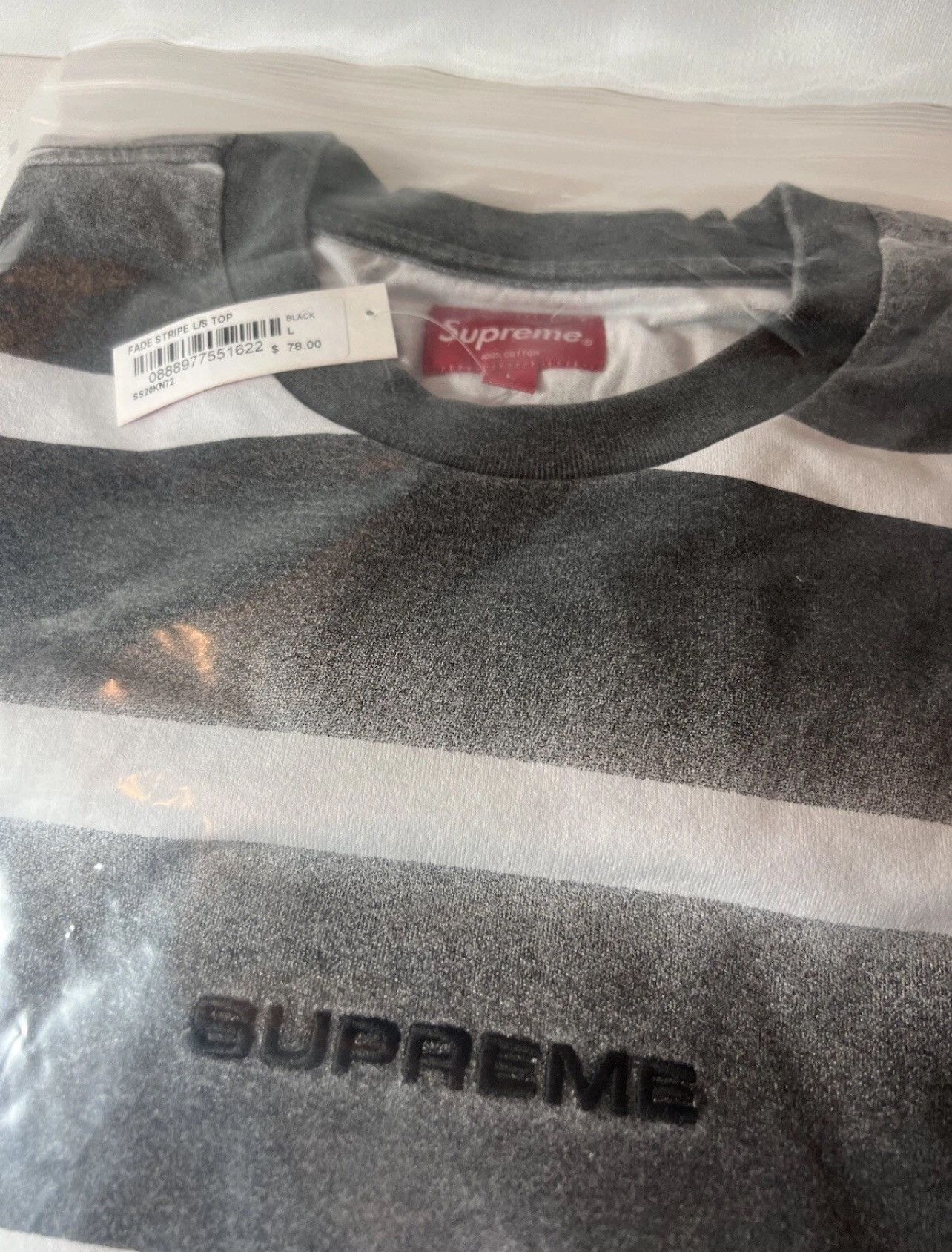 Supreme Supreme Fade Stripe Long Sleeve – Black – Men’s Large New Size US L / EU 52-54 / 3 - 3 Thumbnail