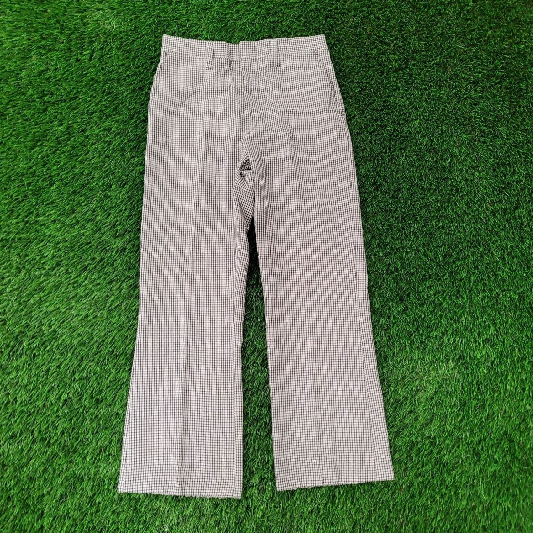 Vintage VINTAGE 80s Disco MOD Polyester Pants 30x27 Checkered Flared Boots Size US 30 / EU 46 - 2 Thumbnail