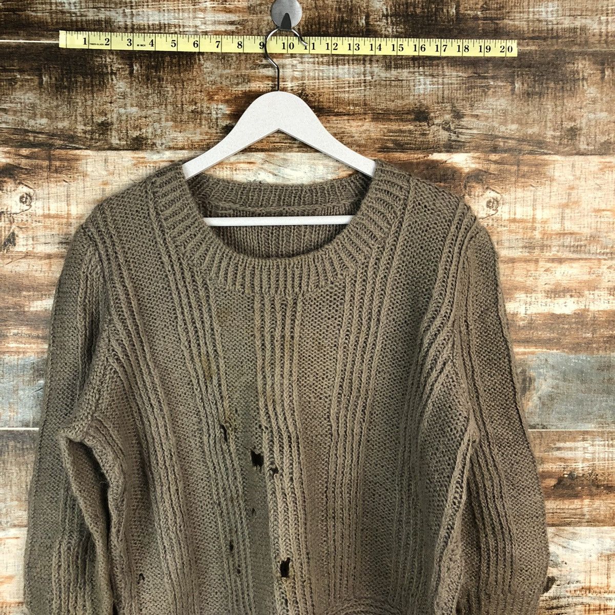 Homespun Knitwear × Japanese Brand Japanese Brand Brown ripped vintage Knitwear #A1550 Size M / US 6-8 / IT 42-44 - 5 Thumbnail