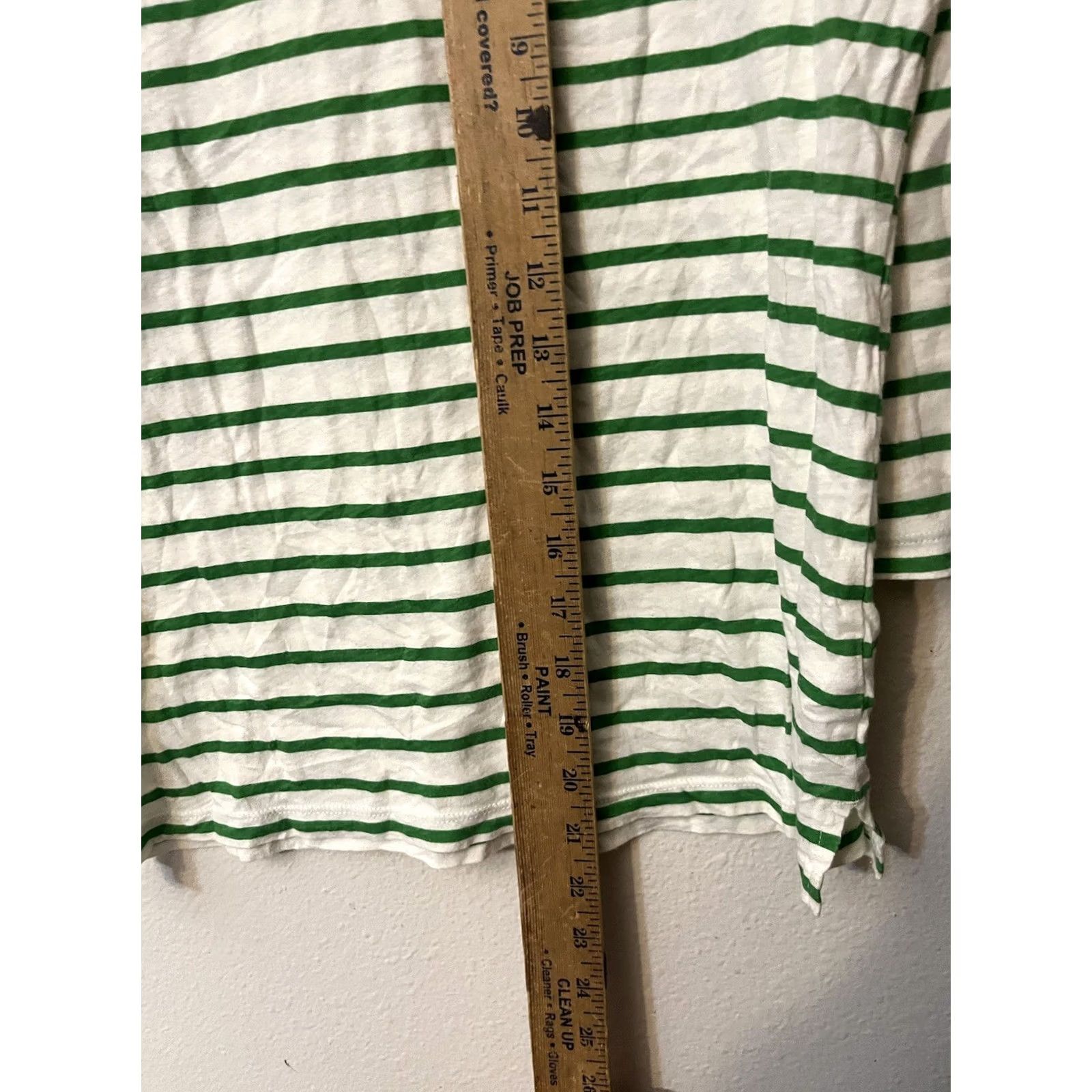 Vintage Ann Taylor Loft Top Women XS White Green Striped Long Sleeve T-Shirt Boat Neck Size XS / US 0-2 / IT 36-38 - 4 Thumbnail