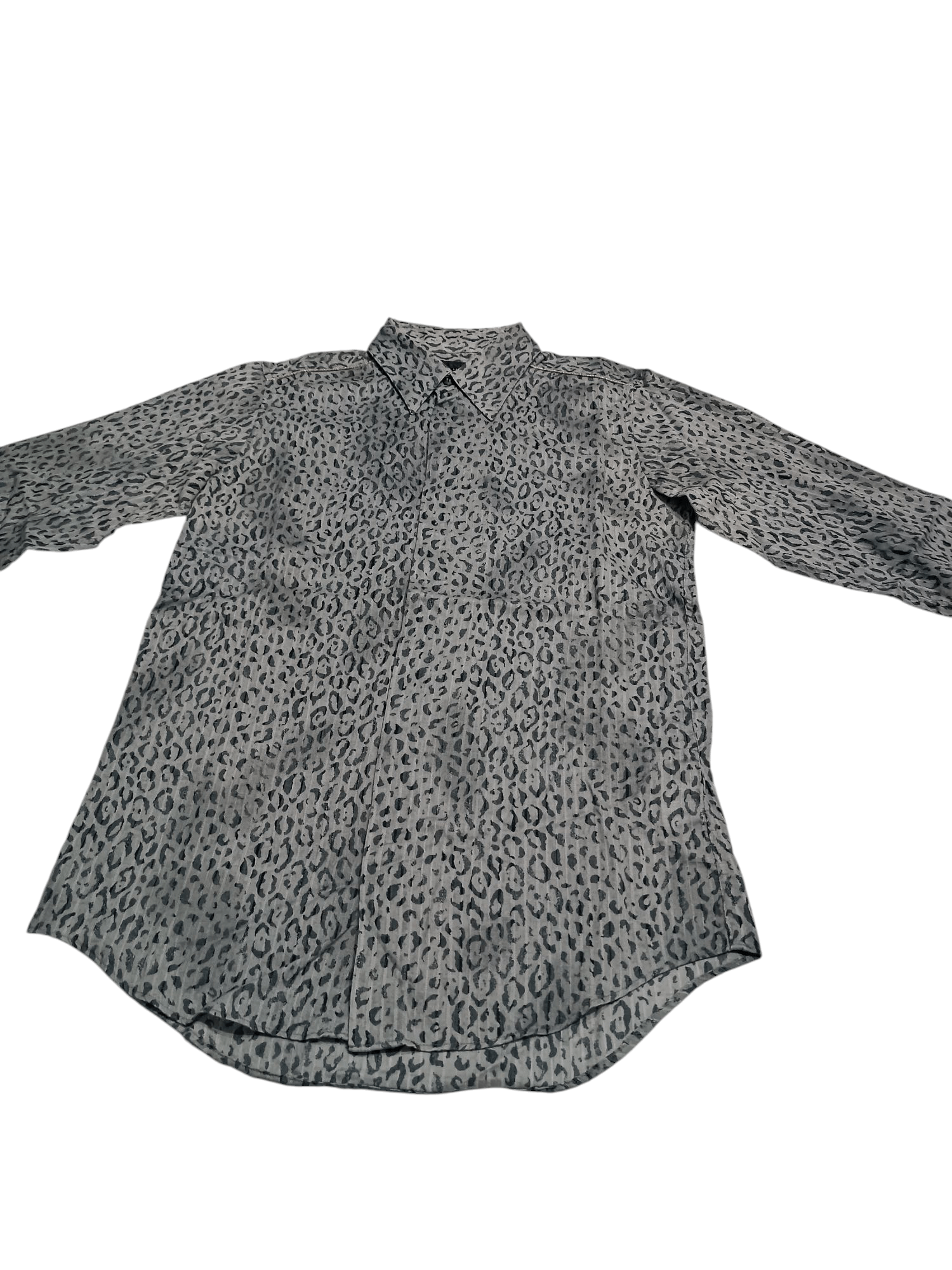Japanese Brand Grey Leopard Print Long Sleeve Shirt Size US M / EU 48-50 / 2 - 4 Thumbnail