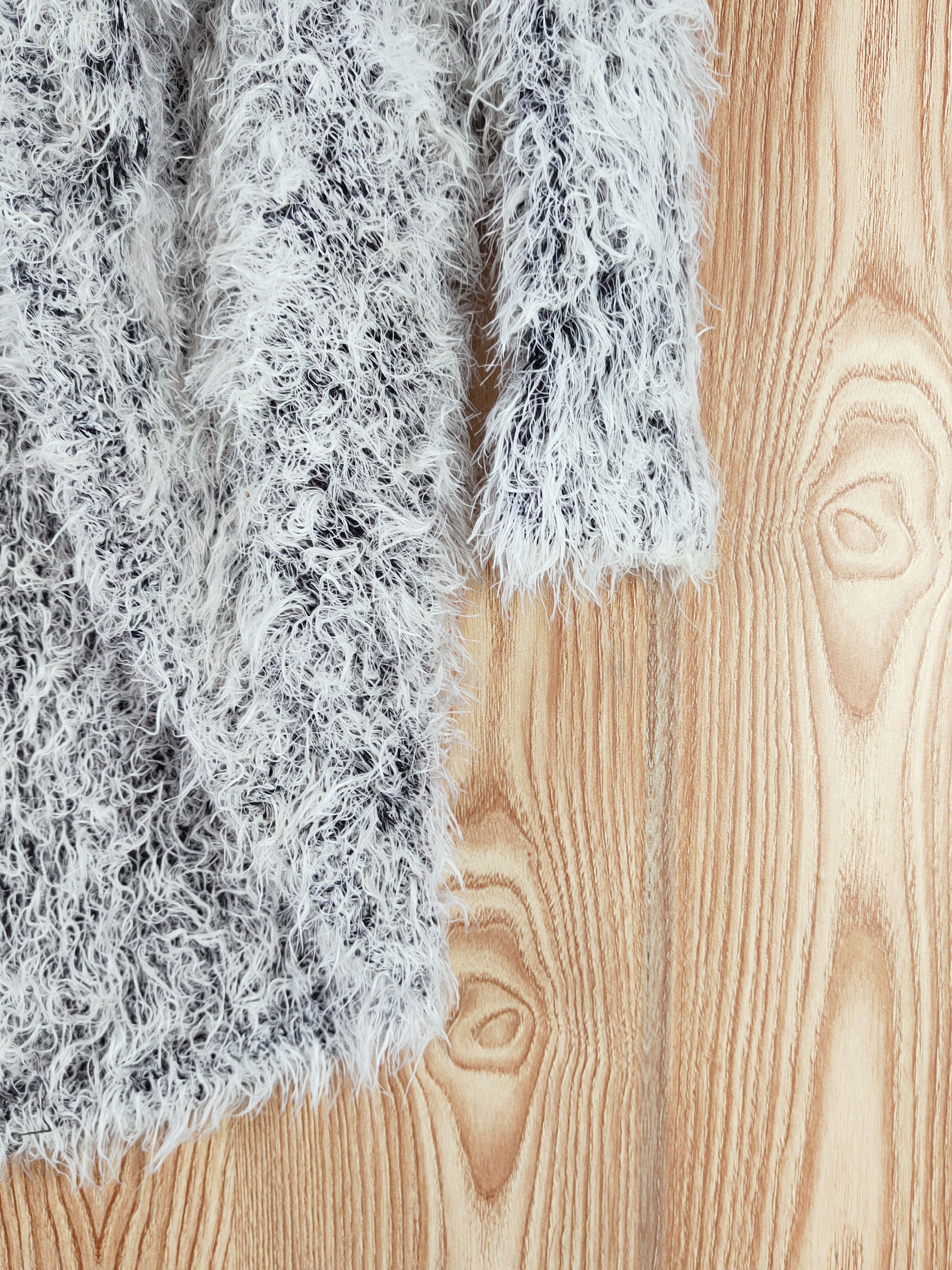 Japanese Brand × Vintage Art Design by Emoda Black White Fur Mohair Knitwear Size L / US 10 / IT 46 - 6 Thumbnail
