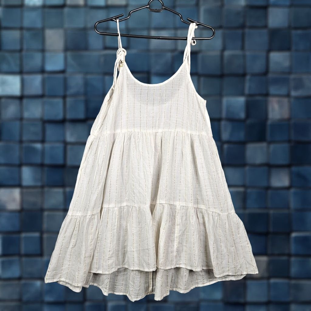 Vintage Aerie White Tiered Sleeveless Dress Adjustable Straps Women's XS NEW Size XS / US 0-2 / IT 36-38 - 1 Thumbnail