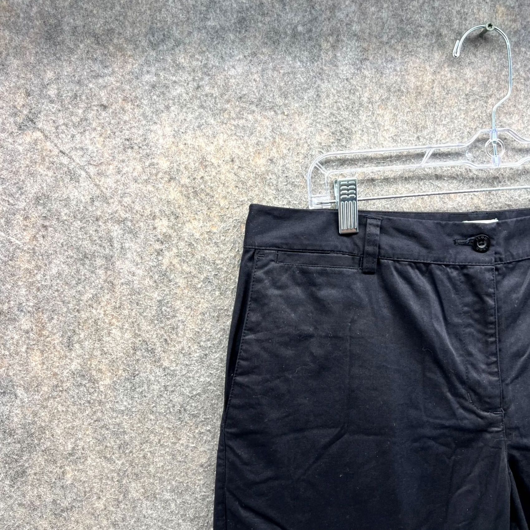 Izod VINTAGE Izod Pants Women 12 Black Flat Front Capri Straight Trousers Holiday Casual Formal Travel Mens? Wait Size 34" / US 12 / IT 48 - 5 Thumbnail