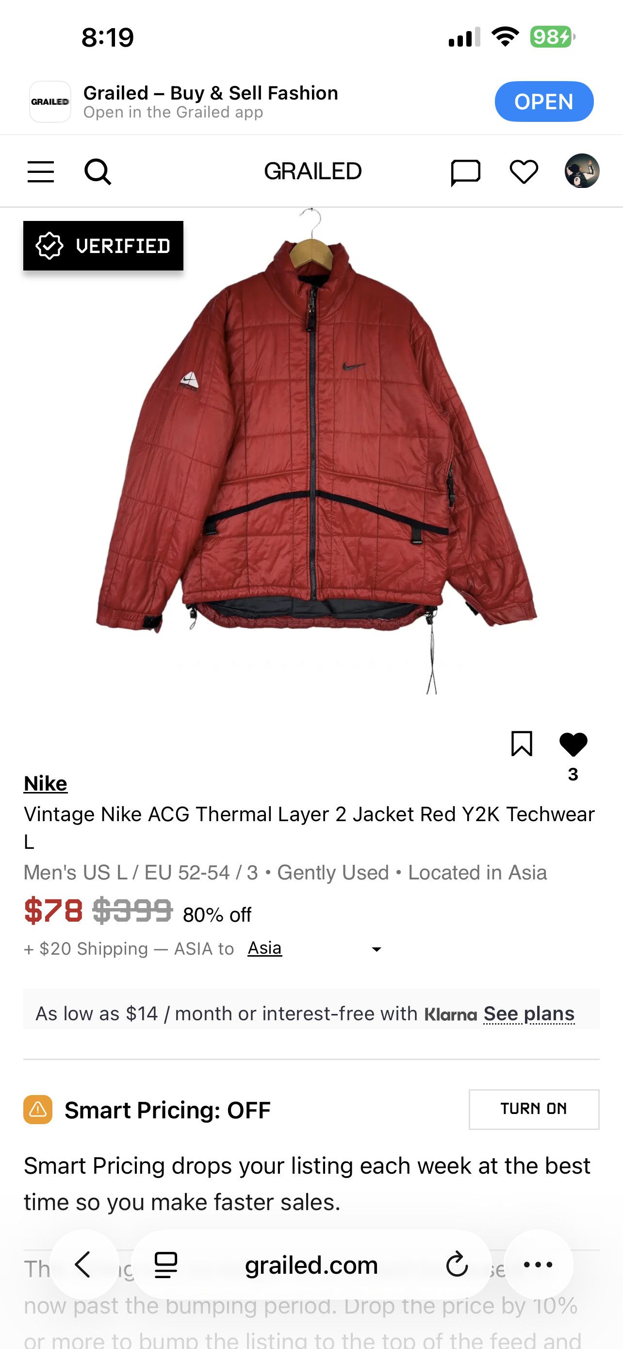 Nike Vintage Nike ACG Thermal Layer 2 Jacket Red Y2K Techwear L Size US L / EU 52-54 / 3 - 19 Thumbnail