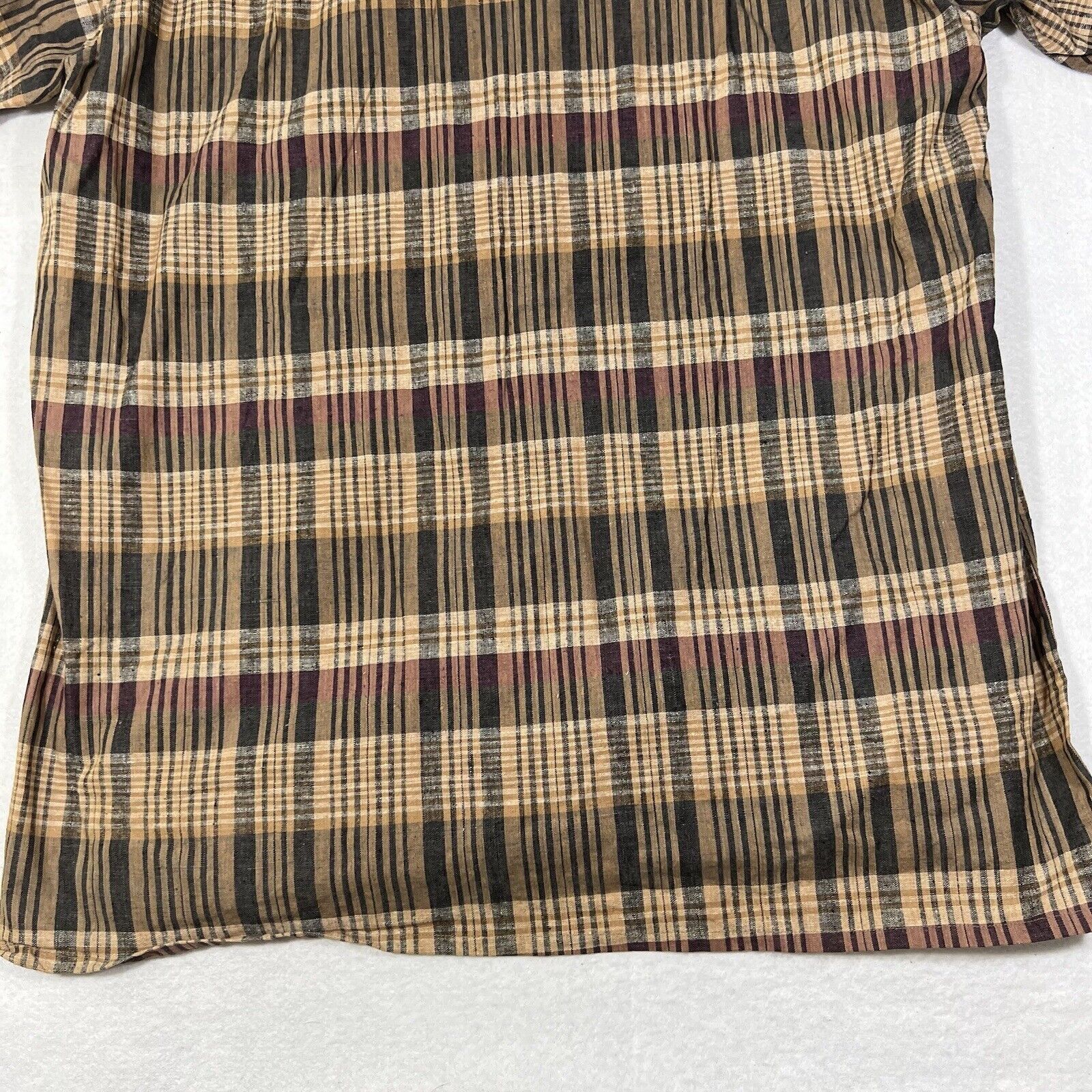 Other Donzini Collection Linen Blend Plaid Striped Button Shirt Size US L / EU 52-54 / 3 - 11 Thumbnail