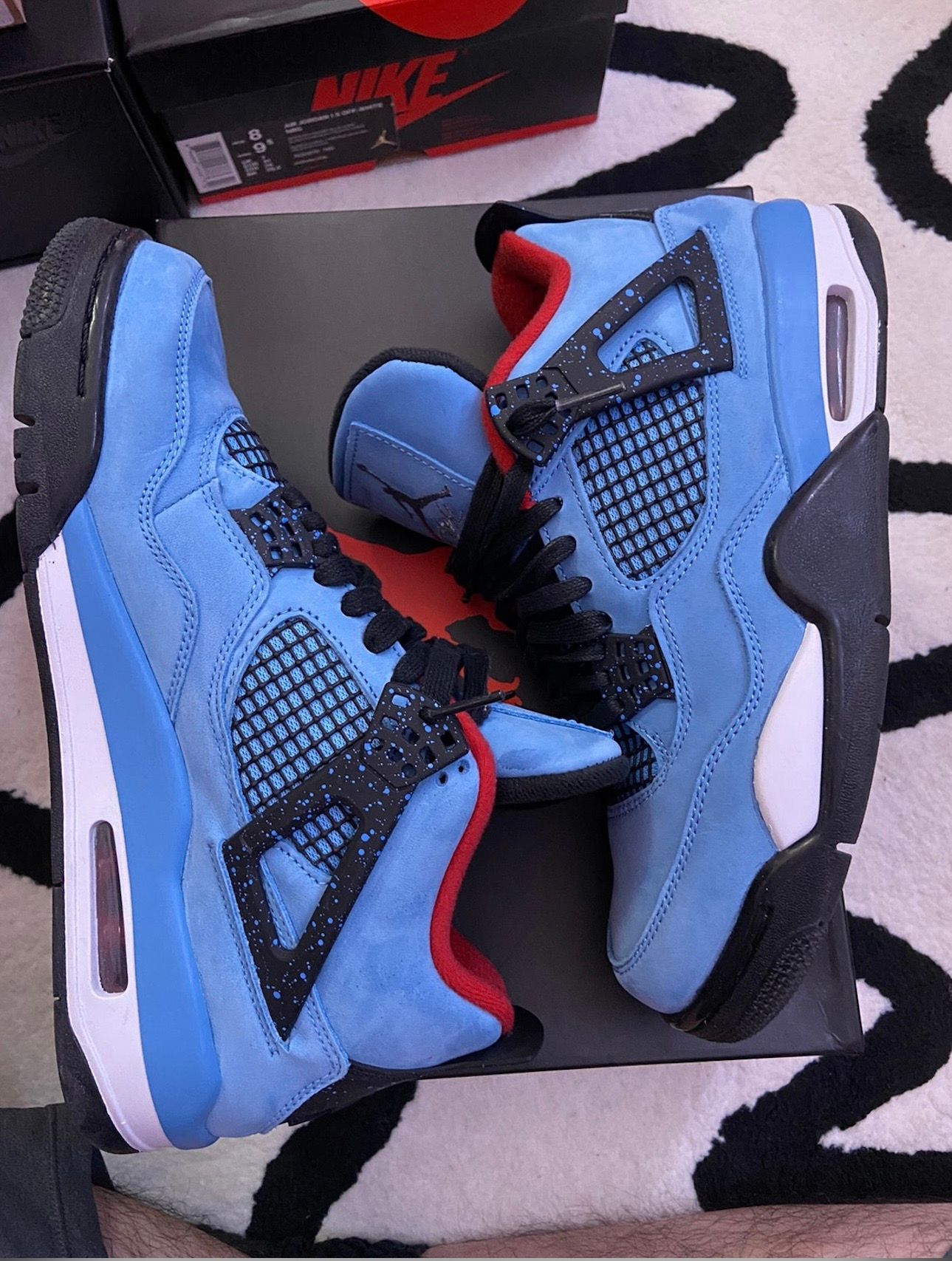 Pre-owned Travis Scott X Jordan 4 Worn A Few Times 100% Authentic Shoes In Blue