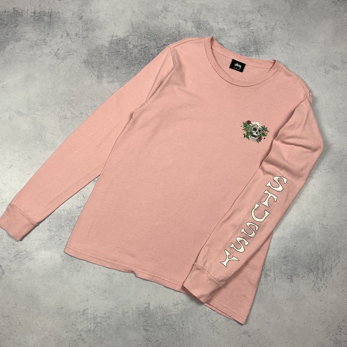 Stussy Stussy Skulls Long Sleeve T-Shirt pink Rouse print Size S Size US S / EU 44-46 / 1 - 1 Thumbnail