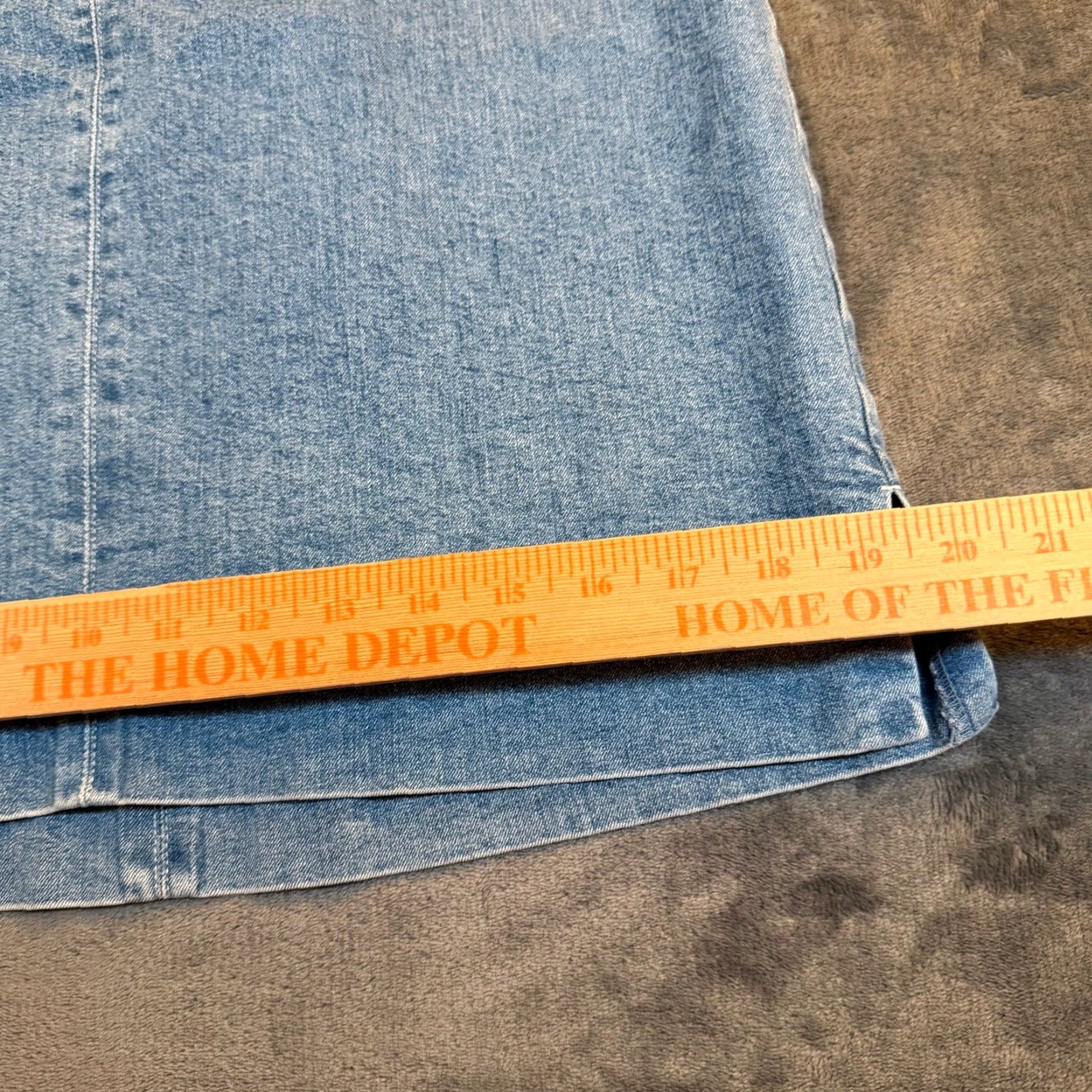 Ralph Lauren Ralph Lauren Denim A-Line Skirt Midi Blue Womens Size 8 Stretch Button Zip Mid Rise Casual Summer Spring Size 30" / US 8 / IT 44 - 7 Thumbnail