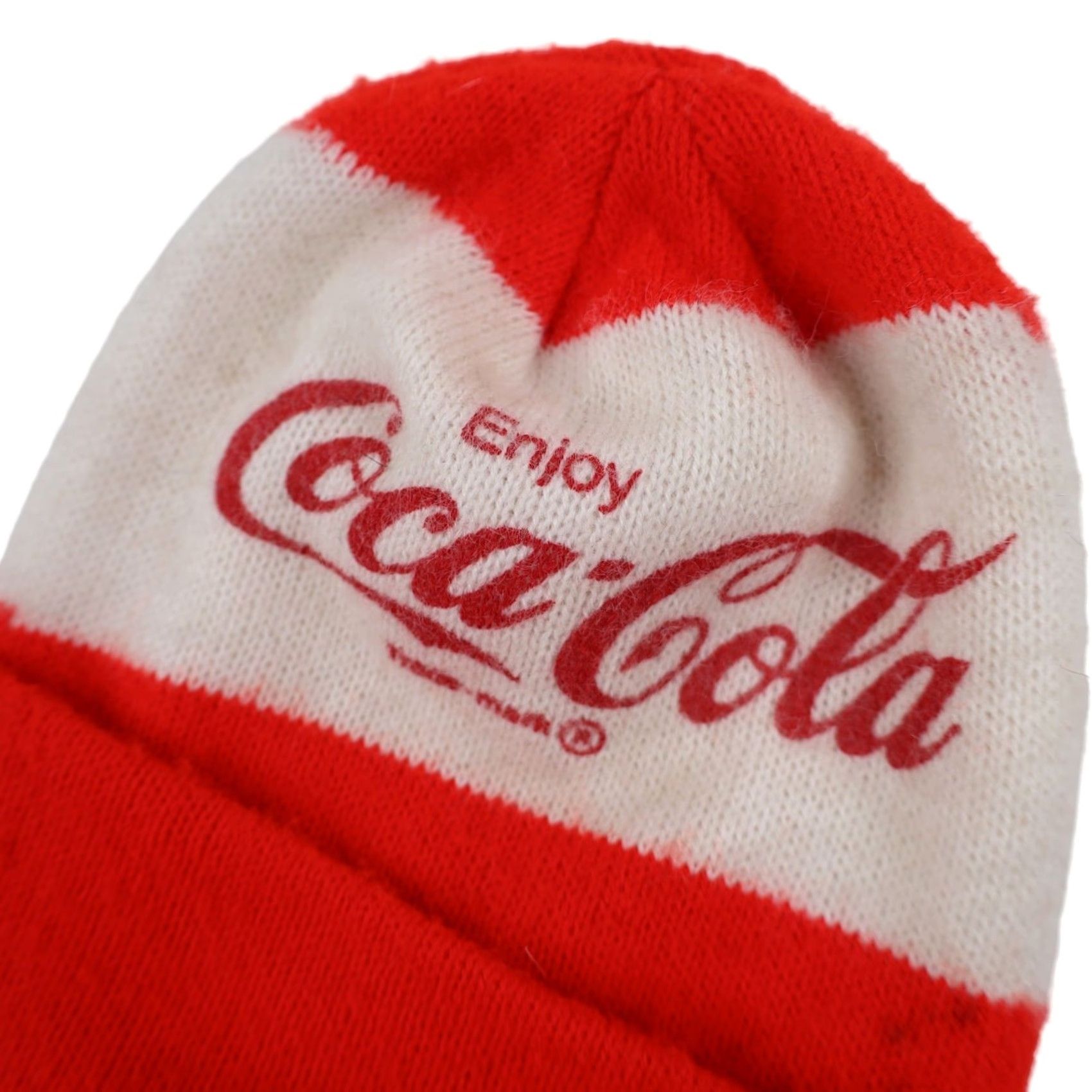 Vintage VINTAGE Coca Cola Beanie Unisex Adults One Size White Knit Beanie Size ONE SIZE - 2 Thumbnail