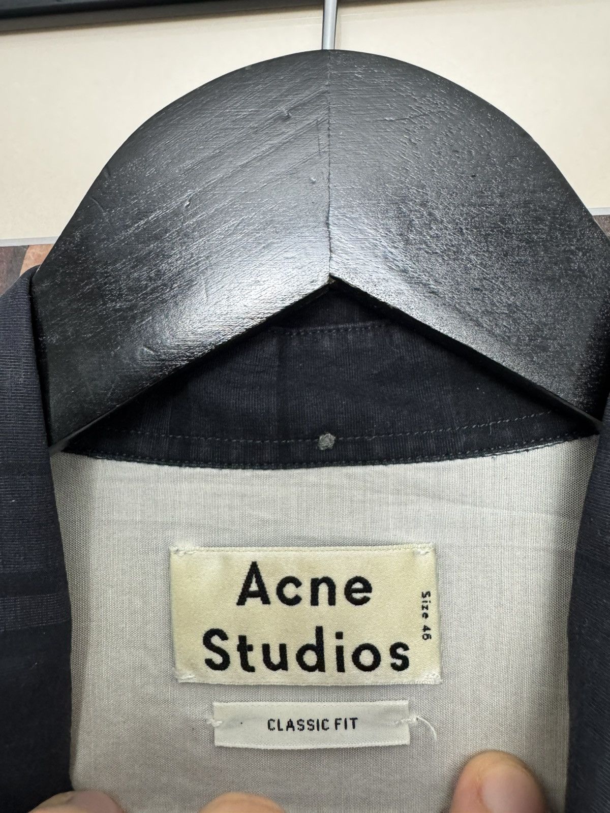 Acne Studios Acne Studios Isherwood Check Button Up Shirt Black Gray Size US S / EU 44-46 / 1 - 4 Thumbnail