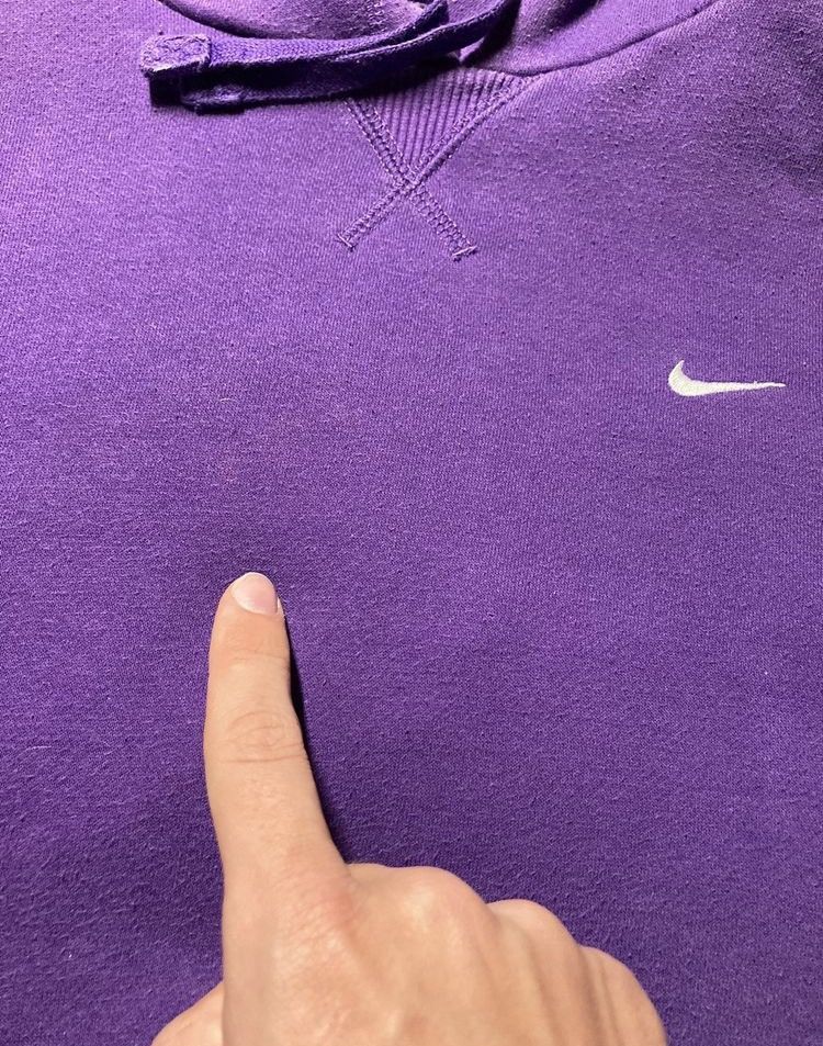 Nike × Vintage ⛩️Vintage Nike Purple Corner Swoosh Hoodie Mini Logo SunFaded Size US S / EU 44-46 / 1 - 8 Thumbnail