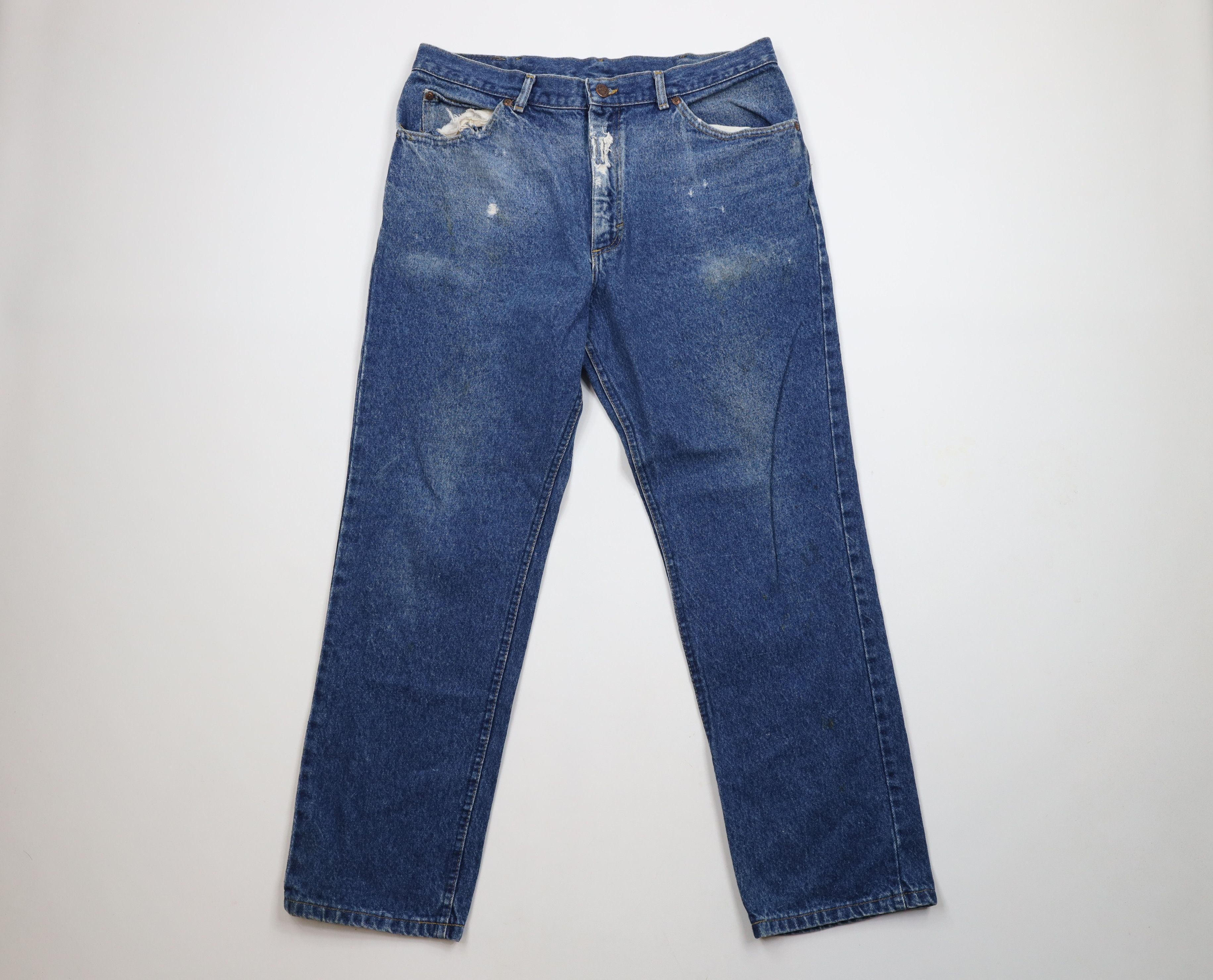 Lee × Vintage Vintage 90s Lee Straight Leg Denim Jeans Blue Cotton Size US 34 / EU 50 - 1 Thumbnail
