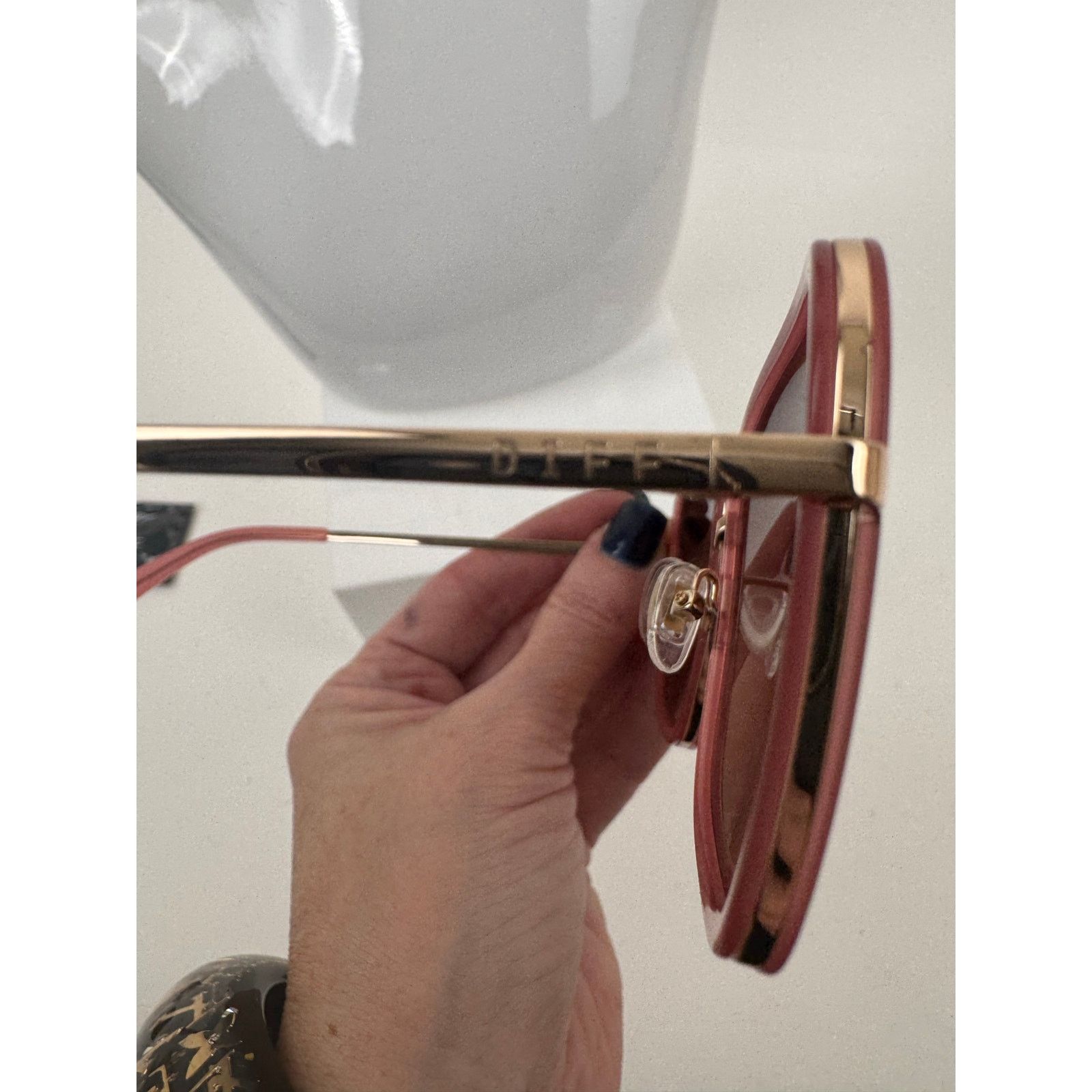 Other DIFF NWOT Pink & Gold Genevive Oversized Sunglasses Size ONE SIZE - 7 Thumbnail