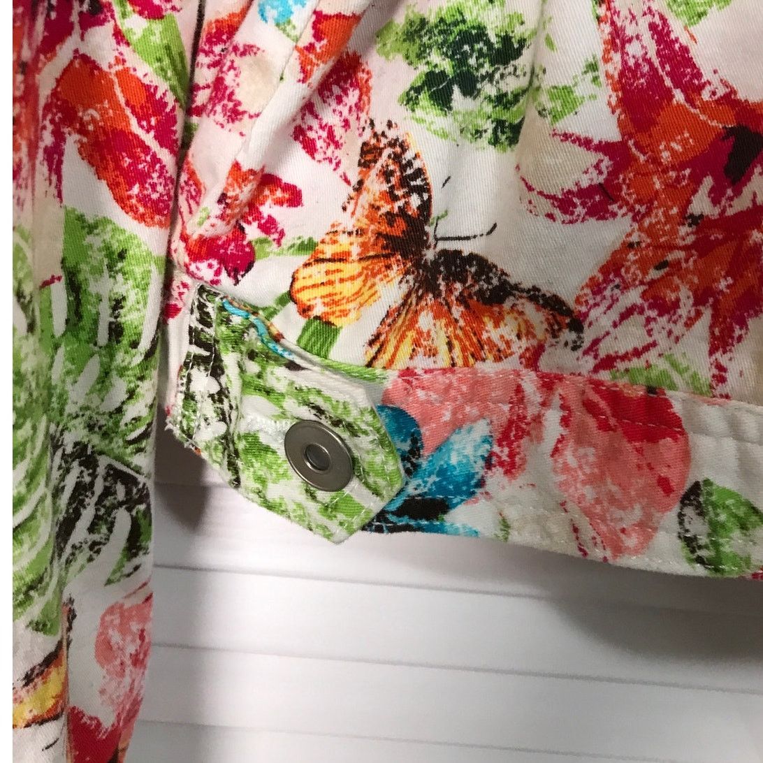 Other Cato Denim Floral Collared Long Sleeve Jacket Women 18/20W Size XXL / US 16-18 / IT 52-54 - 8 Thumbnail