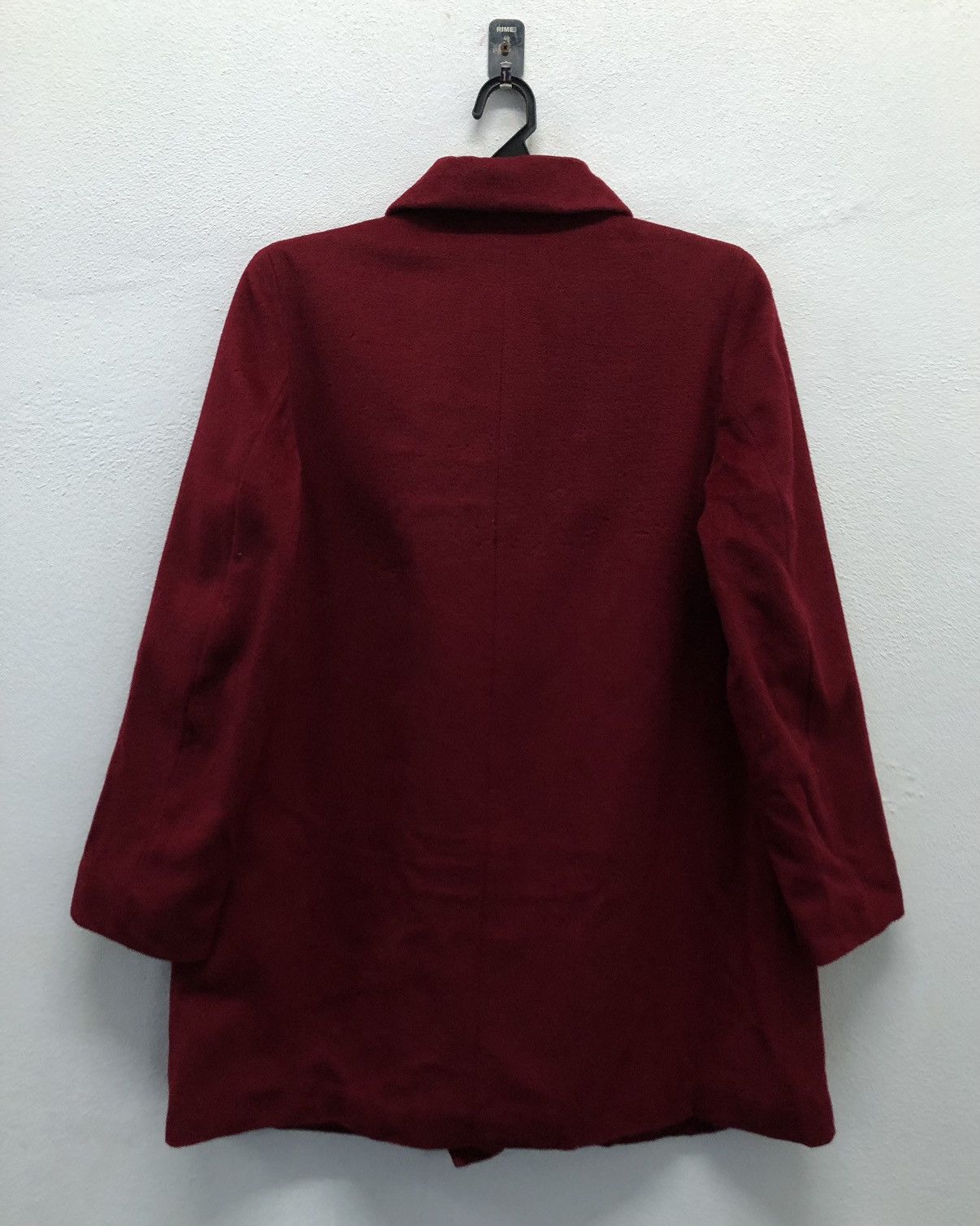 agnes b. Agnes b. Burgundy Wool-Blend Double-Breasted Coat Made Japan Size M / US 6-8 / IT 42-44 - 2 Thumbnail