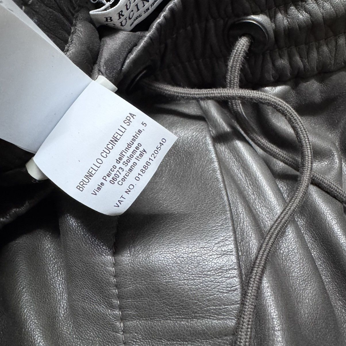 Brunello Cucinelli Brunello Cucinelli Leather Drawstrings Pants Size 29" - 23 Thumbnail