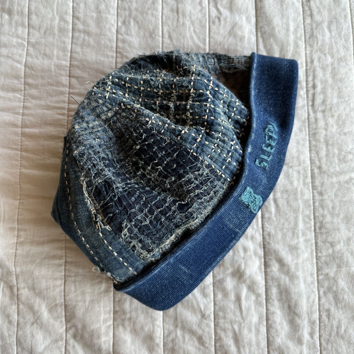 Kapital Boro Patchwork Trashed Reversible Beanie Sashiko Fisherman Size ONE SIZE - 2 Thumbnail