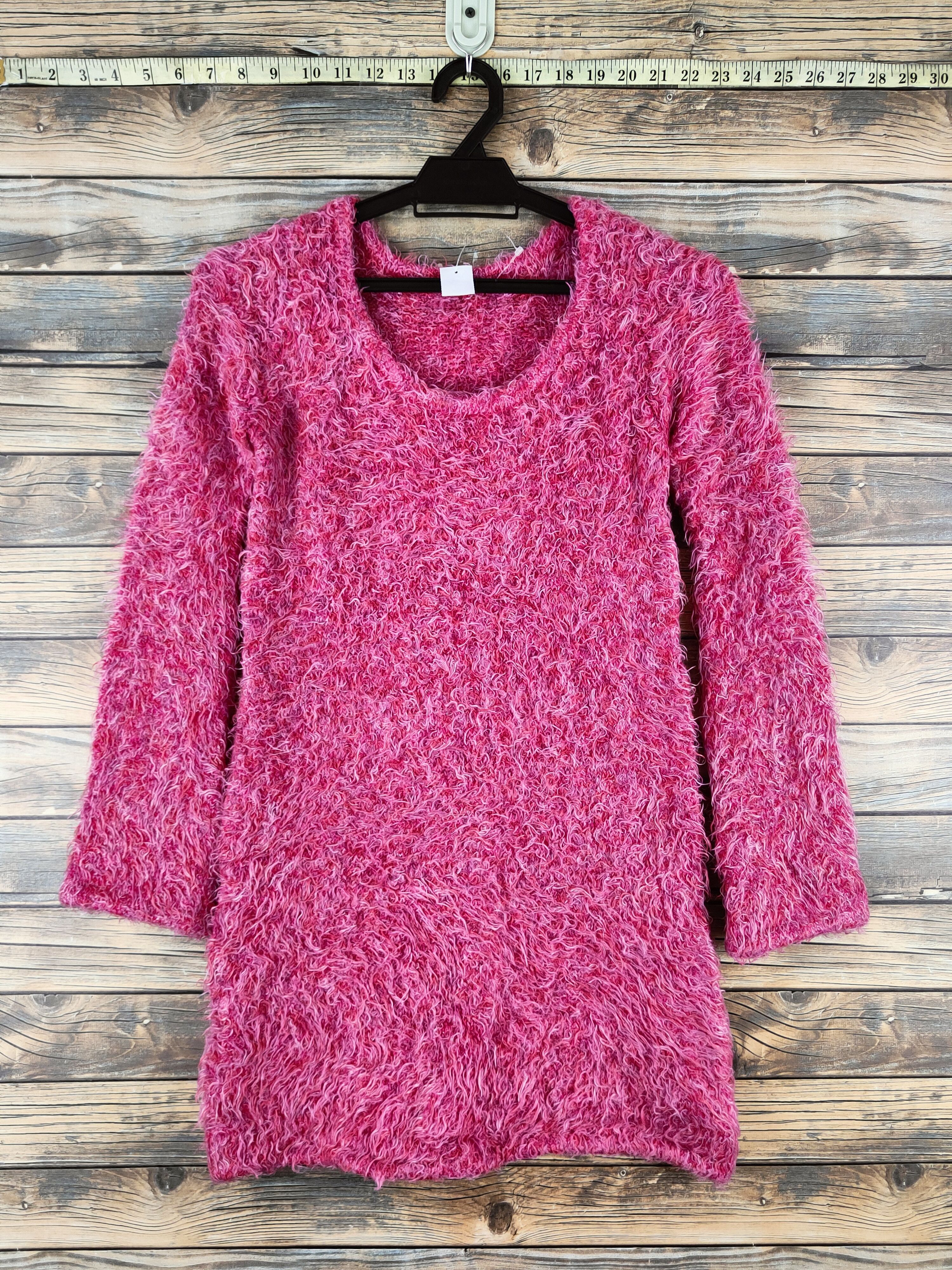 Japanese Brand DL Free's Shop Red Fur Mohair Knitwear #46-535 Size M / US 6-8 / IT 42-44 - 1 Thumbnail