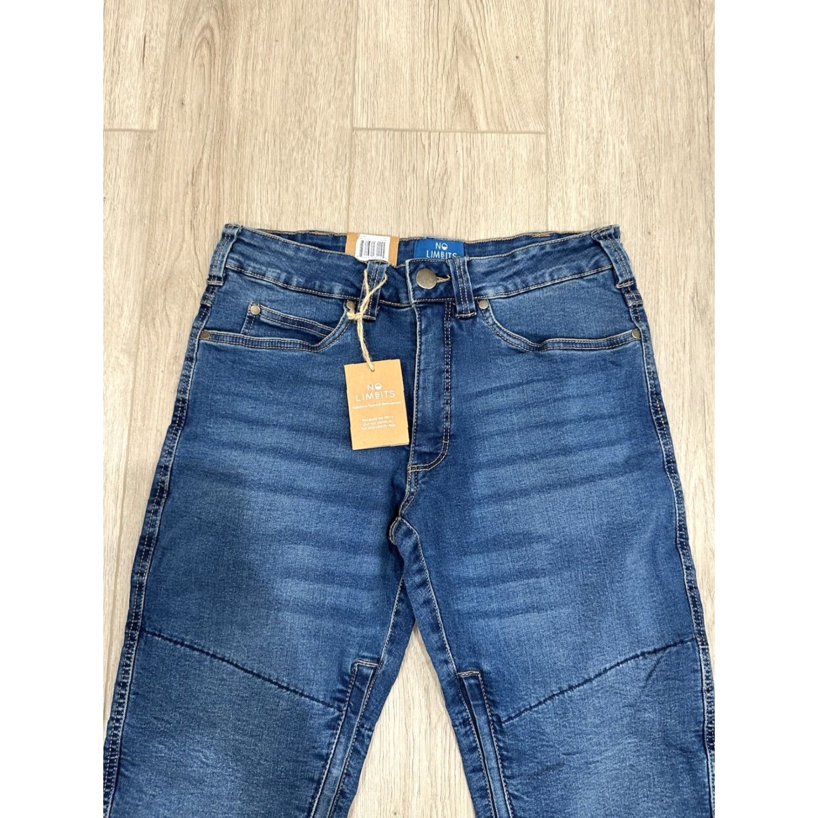 Vintage NWT No Limbits Denim Jeans 30x30 Mens Blue Dark Wash Stretch Zipper Straight Grunge 30 Inseam Jeans Mens Regular Fit Trend Size US 30 / EU 46 - 4 Thumbnail
