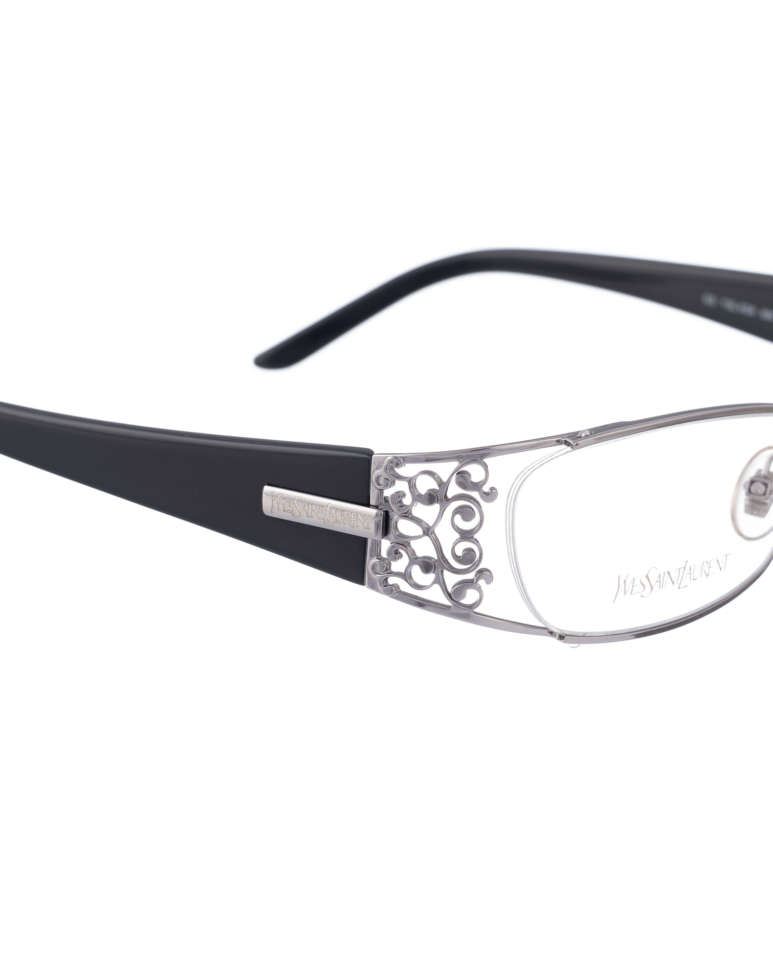 Yves Saint Laurent Yves Saint Laurent 00s Black Glasses with Antique Details Size ONE SIZE - 2 Thumbnail