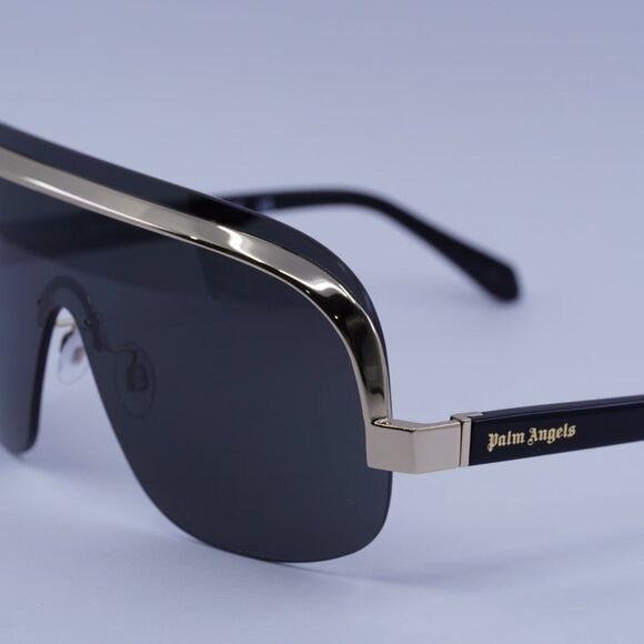 Palm Angels Palm Angels PERI10I KING 1007 Sunglasses Black/Gold Shield Size ONE SIZE - 9 Thumbnail