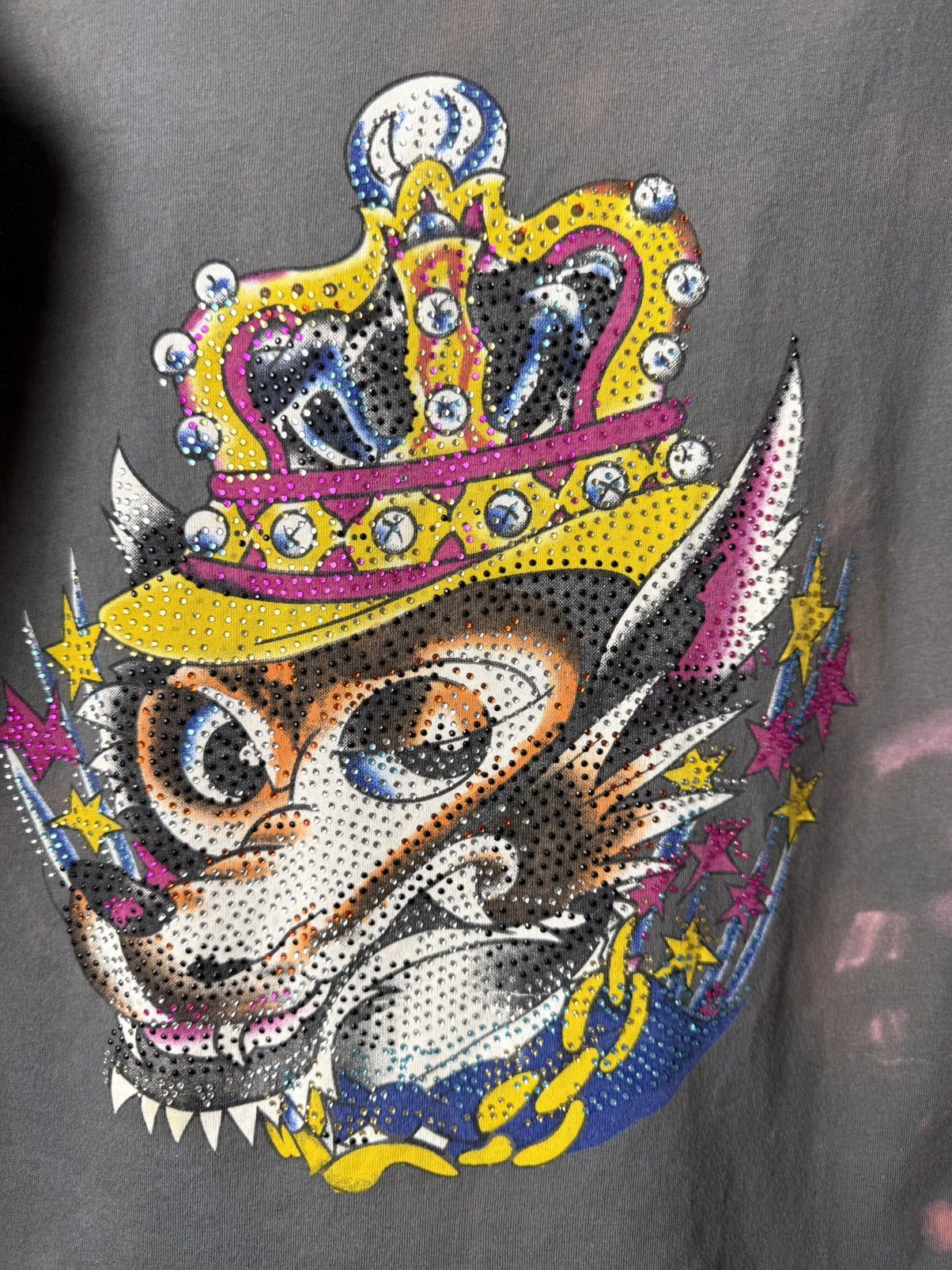 Christian Audigier Vintage Ed Hardy Rhinestones Wolf Longsleeve Punk Rock Size US XL / EU 56 / 4 - 6 Thumbnail