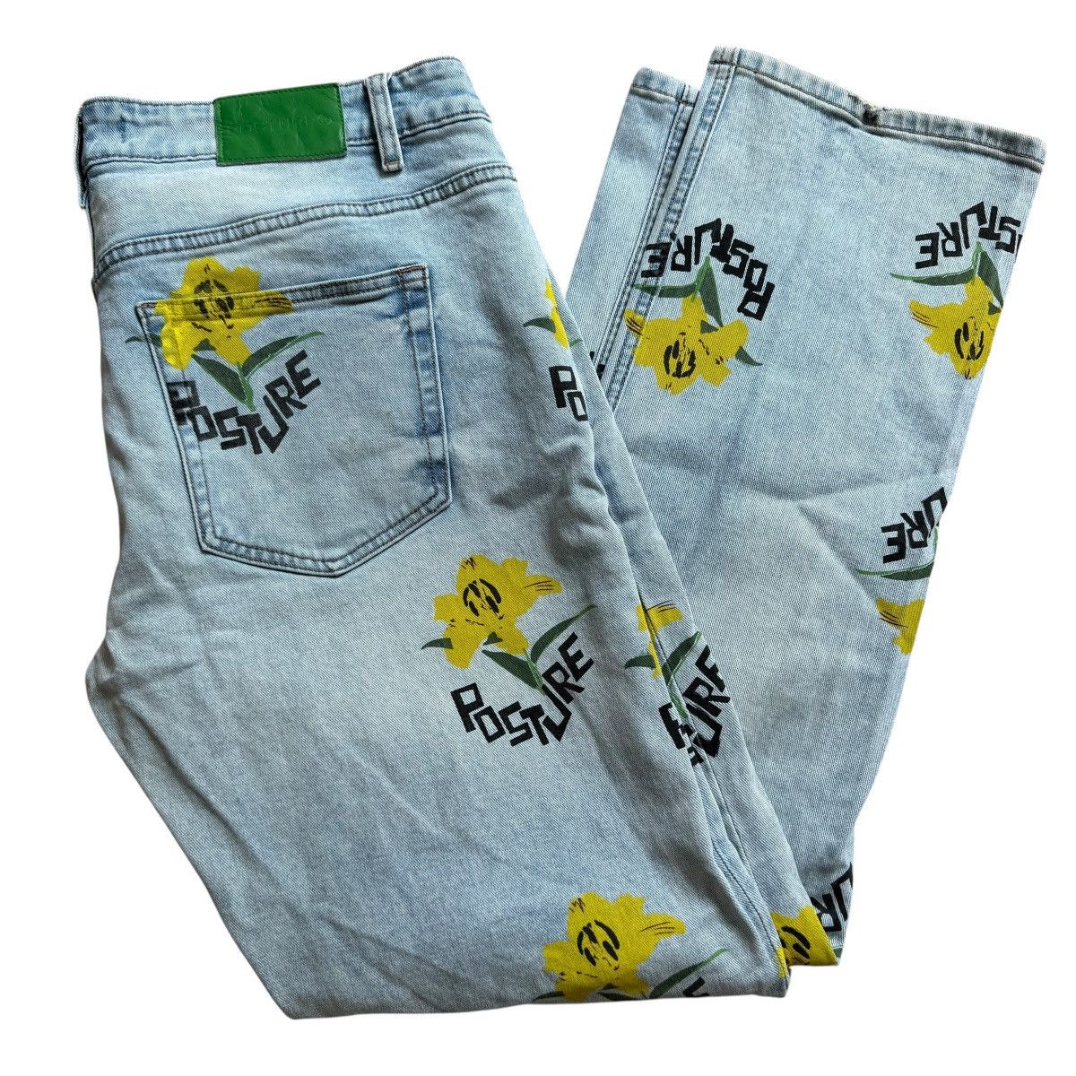 Vintage Posture Apparel Lifes A Garden all over print denim pants Size US 36 / EU 52 - 4 Thumbnail