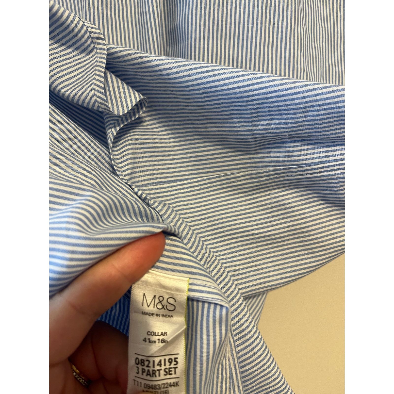 Marks & Spencer Marks & Spencer M&S Man blue stripe dress shirt size 15 Size US M / EU 48-50 / 2 - 6 Thumbnail