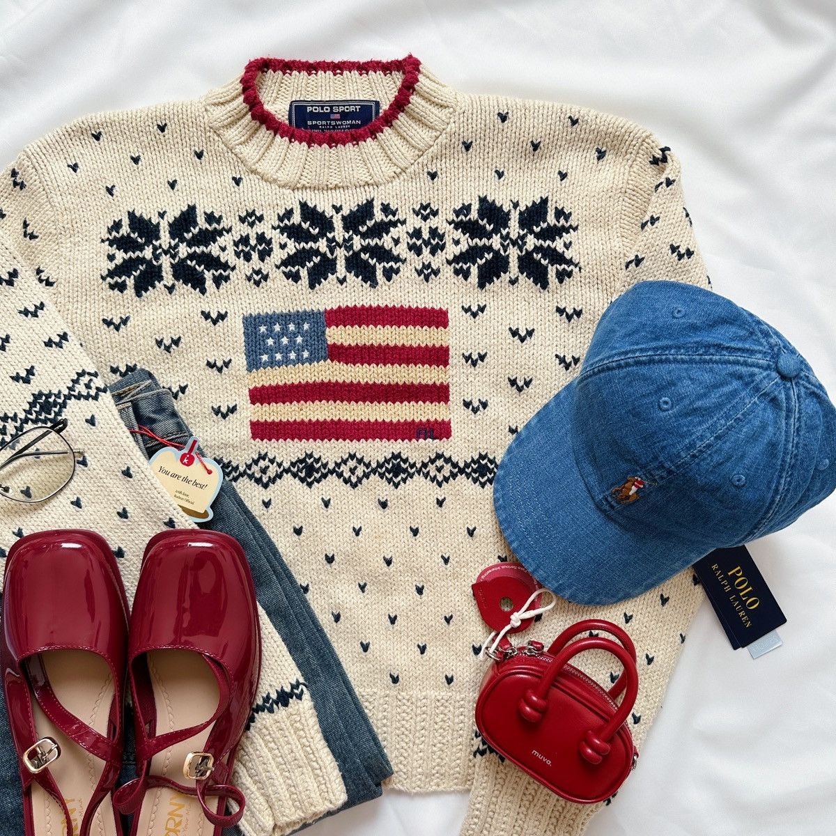 Polo Ralph Lauren ❄️🇺🇸Vintage 90s Ralph Lauren Polo Sportswoman USA Flag 🇺🇸❄️ Size L / US 10 / IT 46 - 3 Thumbnail