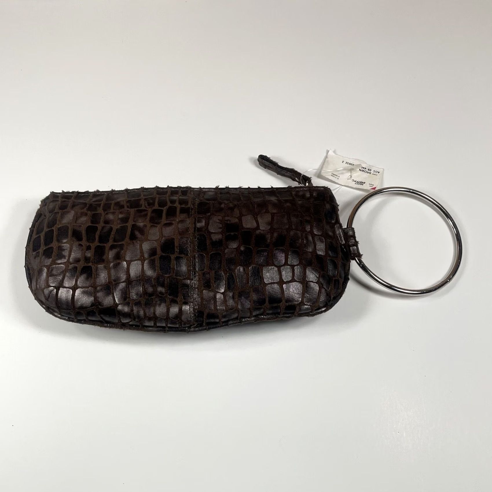 Human Made Unbranded Brown Small Zip Pouch Wallet Manmade Material Purse Hand Bag Purse Wallet Women Zip-Around XS S Brown Pattern Solid Credit Card ID Size ONE SIZE - 2 Thumbnail