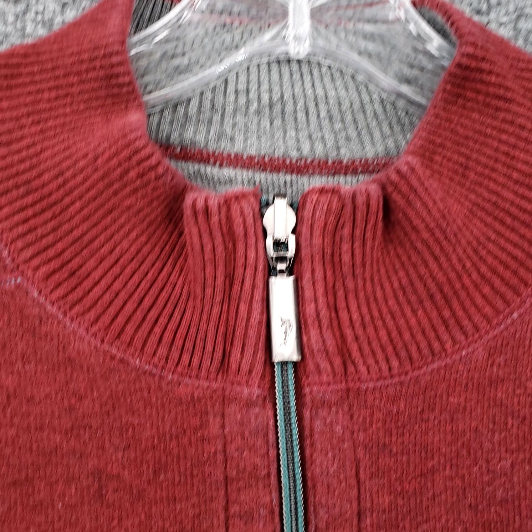 Tommy Bahama Tommy Bahama Sweater Mens XL Reversible 1/4 Zip Pullover Red Knit Polo Style Pullover Mens Size US XL / EU 56 / 4 - 3 Thumbnail