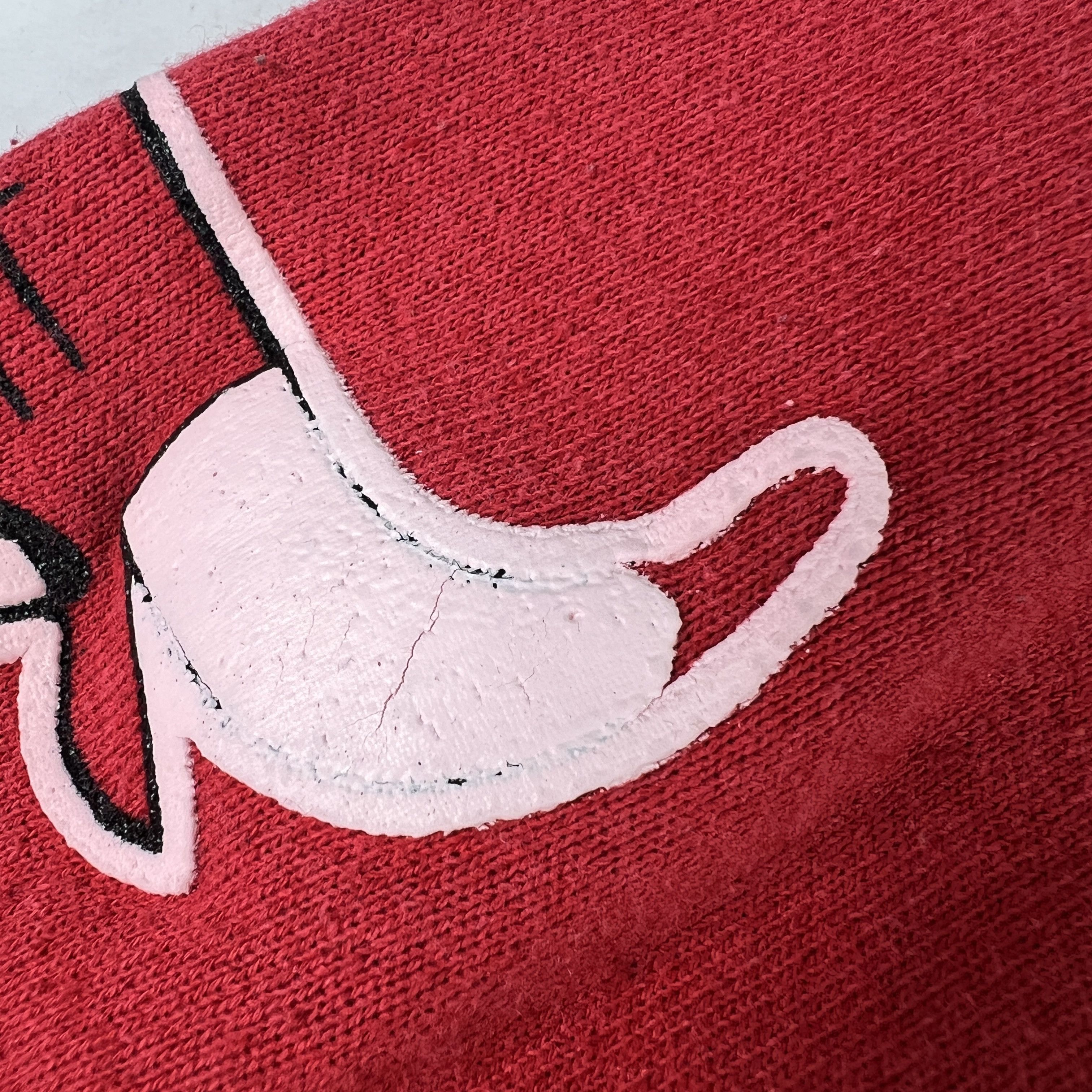 Fruit Of The Loom VTG 90s NBA Chicago Blulls Sweatpants Red Faded Logo Joggers Size US 31 - 2 Thumbnail