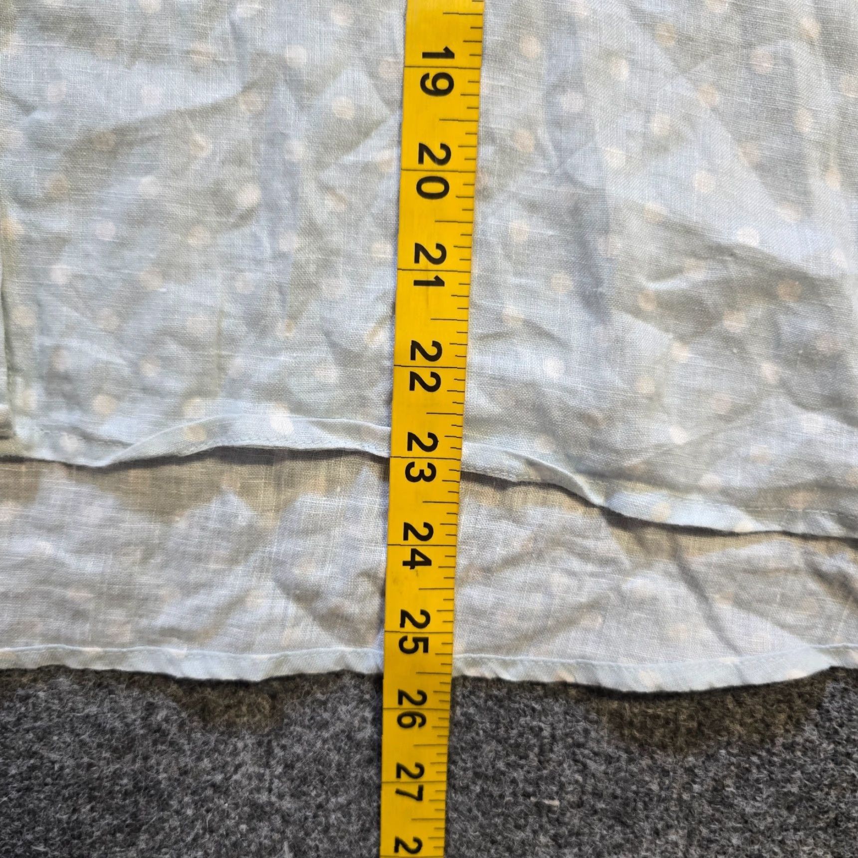 Rachel Zoe Rachel Zoe Top Womens Large Blue White Linen Polka Dot Button Casual Camp Short Sleeve Crew Neck Collared Size L / US 10 / IT 46 - 6 Thumbnail