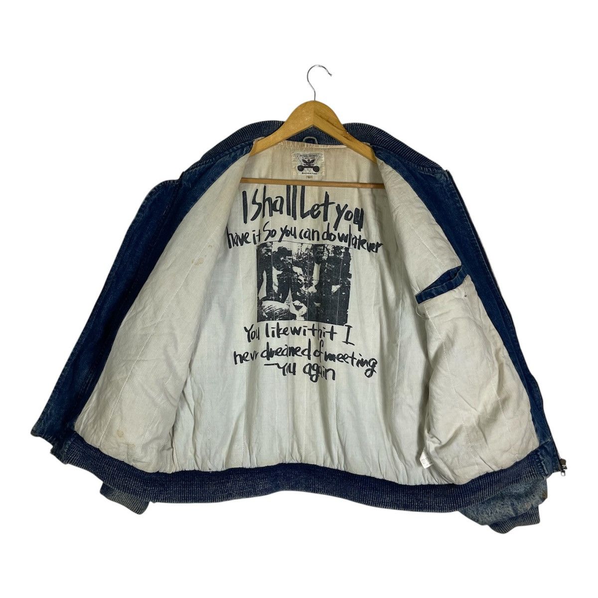 Indigo × Issey Miyake × Japanese Brand Vintage Berkshine Inspired Issey Miyake Indigo Denim Bomber Size US L / EU 52-54 / 3 - 3 Thumbnail