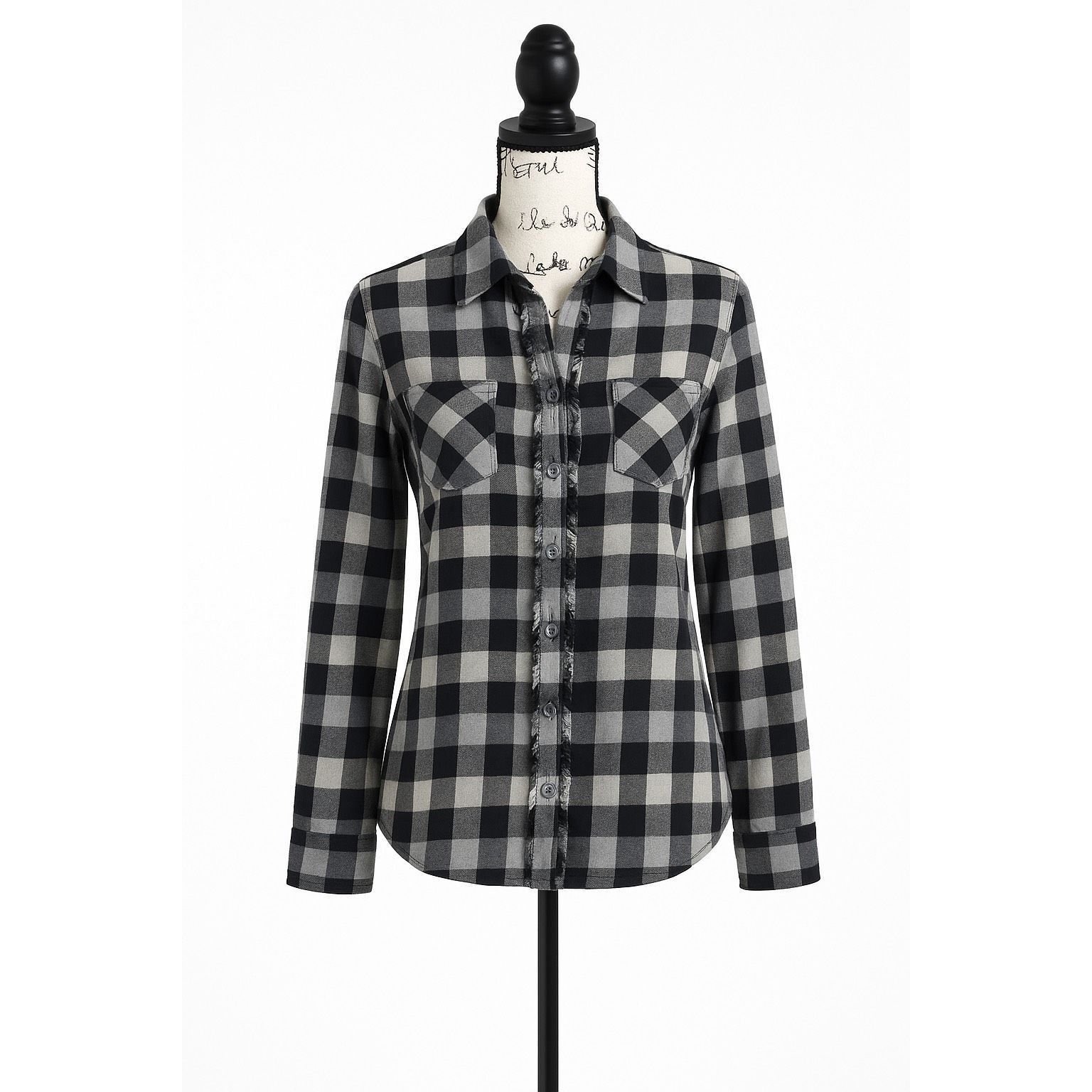 Joie Joie Black White Plaid Flannel Ruffle Button Up Shirt Women’ Size S / US 4 / IT 40 - 1 Thumbnail