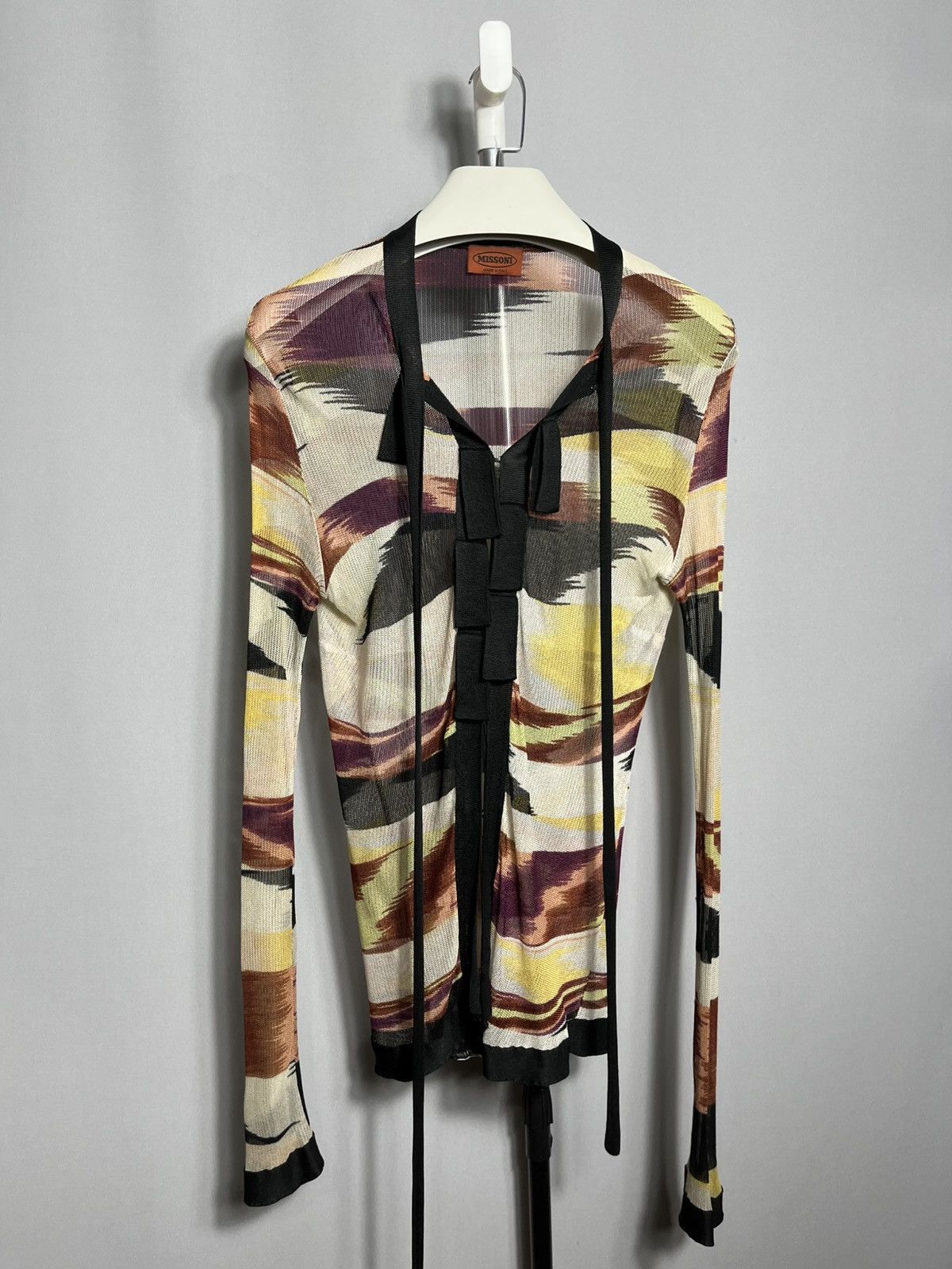 Missoni Missoni shirt women’s Italy top hook check rayon viscose Size L / US 10 / IT 46 - 1 Thumbnail