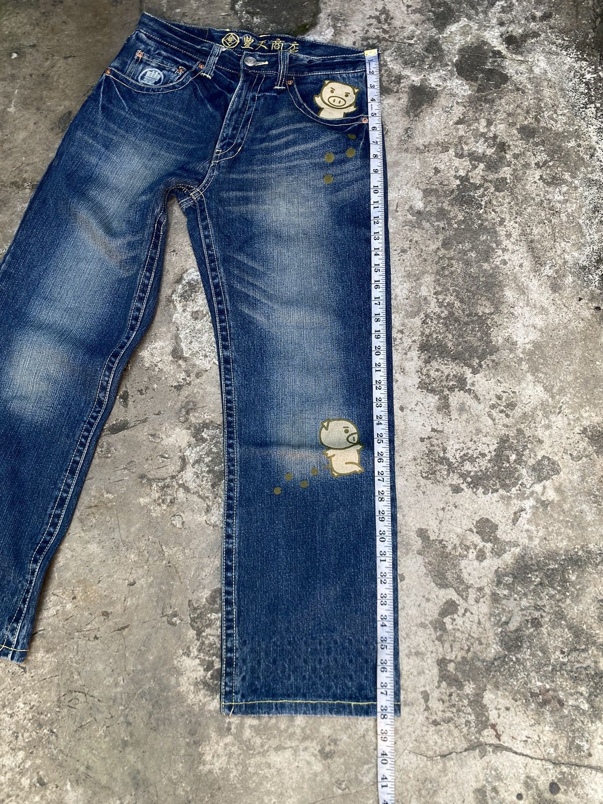 Japanese Brand Japanese Brand Buden Shouten Pig Graphic Printed Denim Pants Size US 31 - 14 Thumbnail