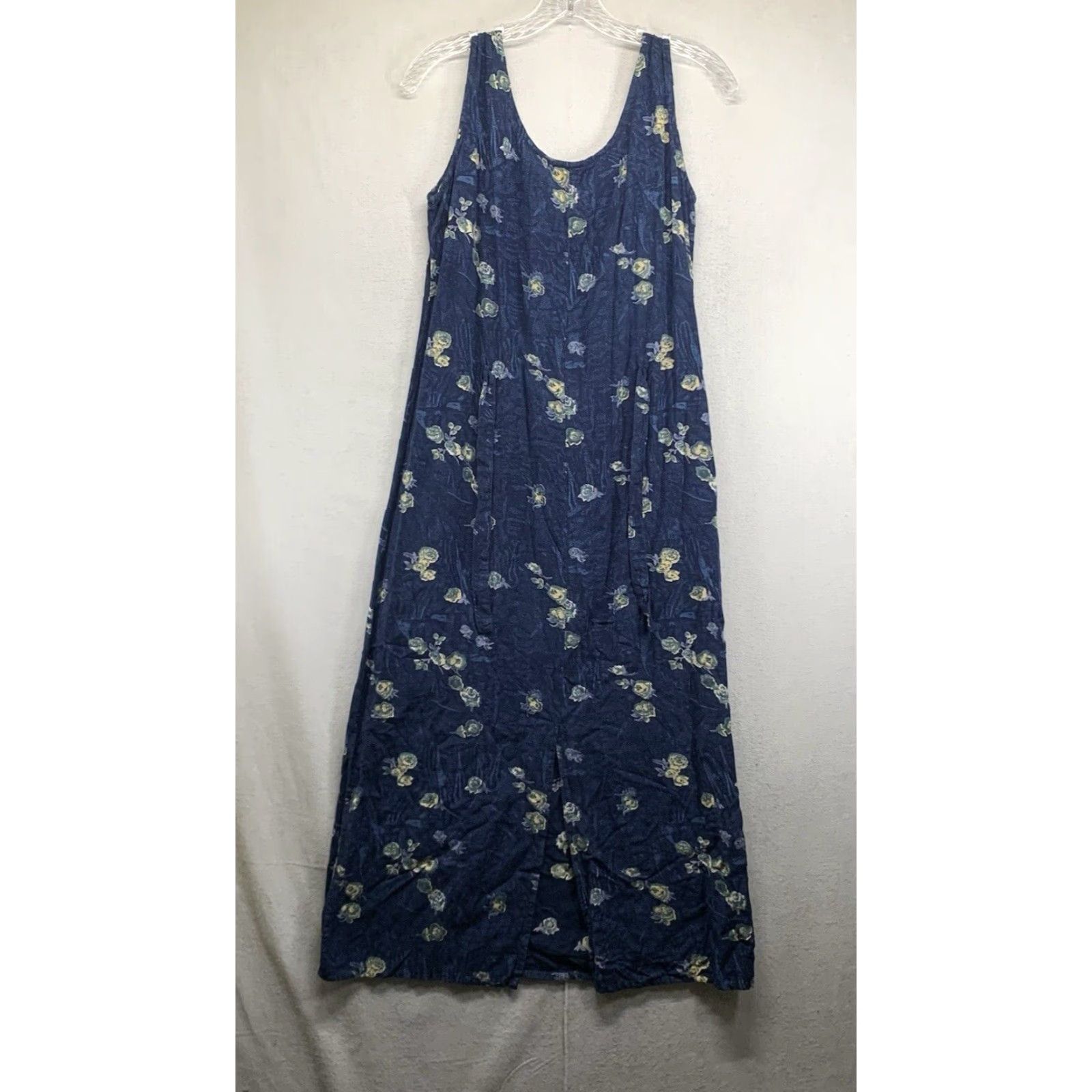 Vintage VINTAGE MPH Floral Midi Dress Women’s Small Light Navy Blue Sleeveless Strappy Beach Bohemian 80s 90s Size S / US 4 / IT 40 - 2 Thumbnail