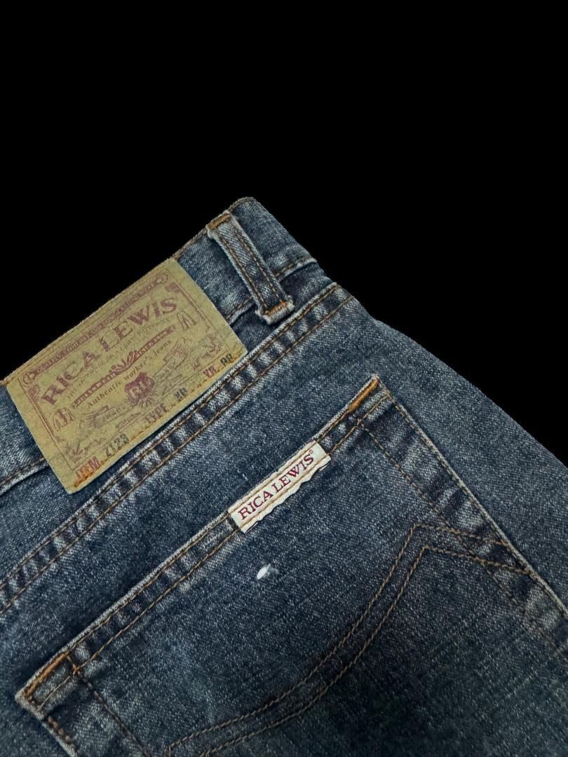 BAGGY 90s Rica Lewis Designer Sick Mudwash Distres Dark Jean